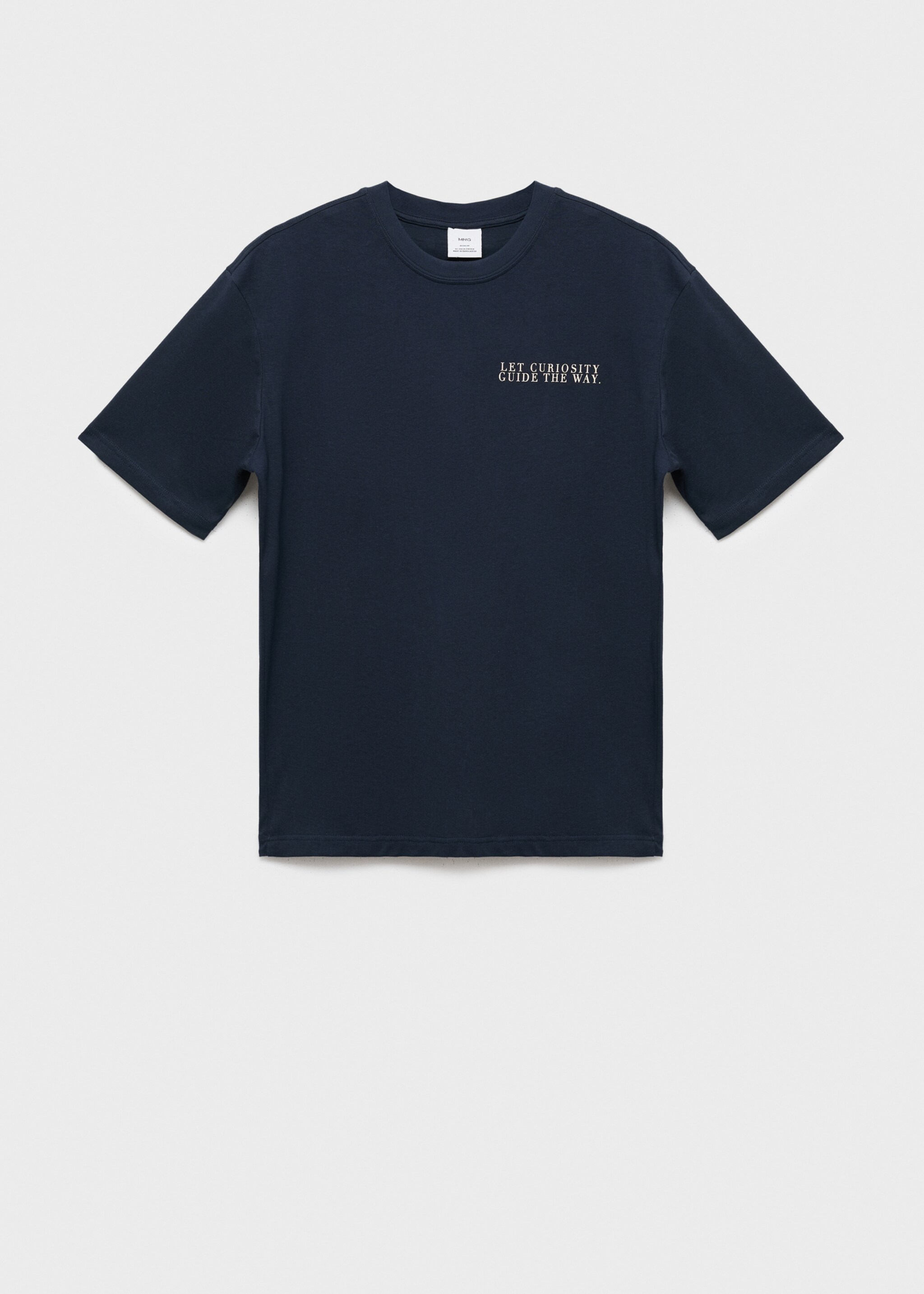 Camiseta 100% algodón texto - Artículo sin modelo, Azul indigo. Ref: 17067771-00.