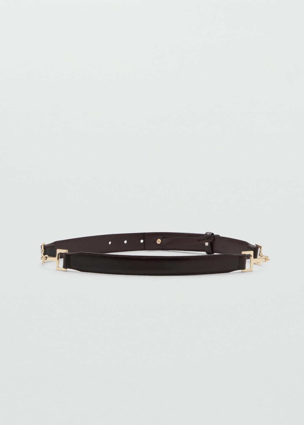 Leather belt with metal detail