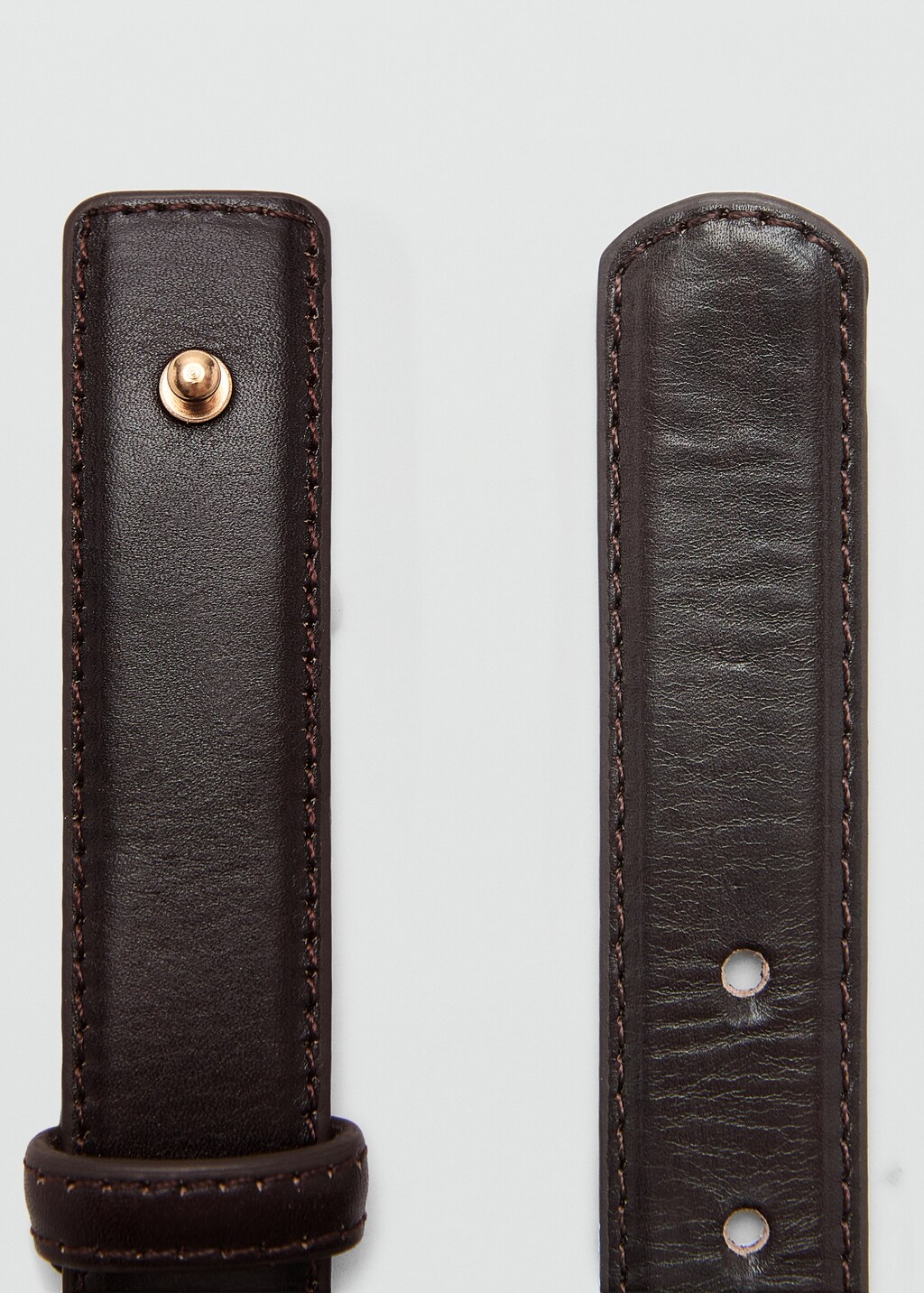 Leather belt with metal detail - image 3
