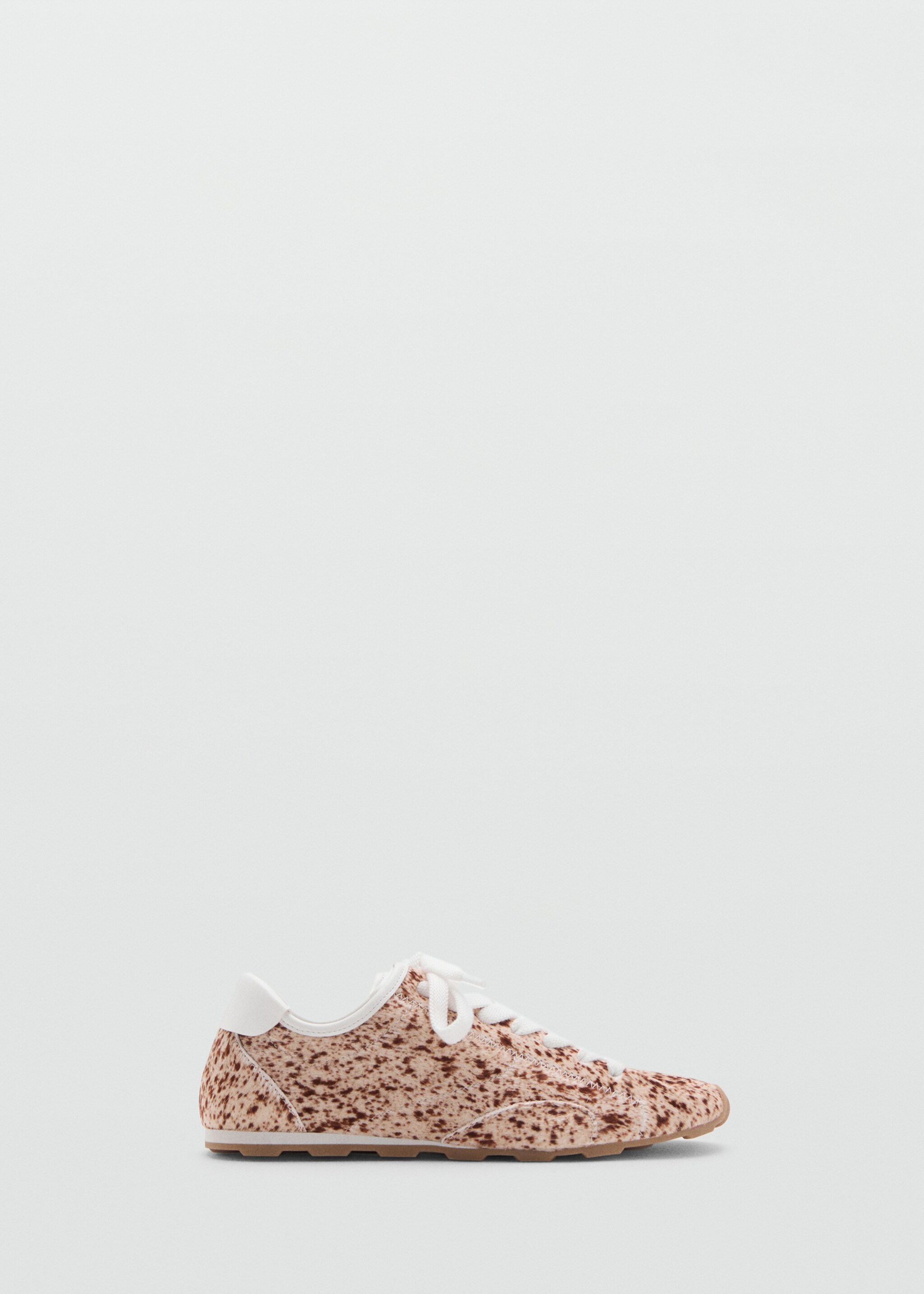 Leather and fur-effect trainers - Article without model, Beige. Ref: 17067776-00.