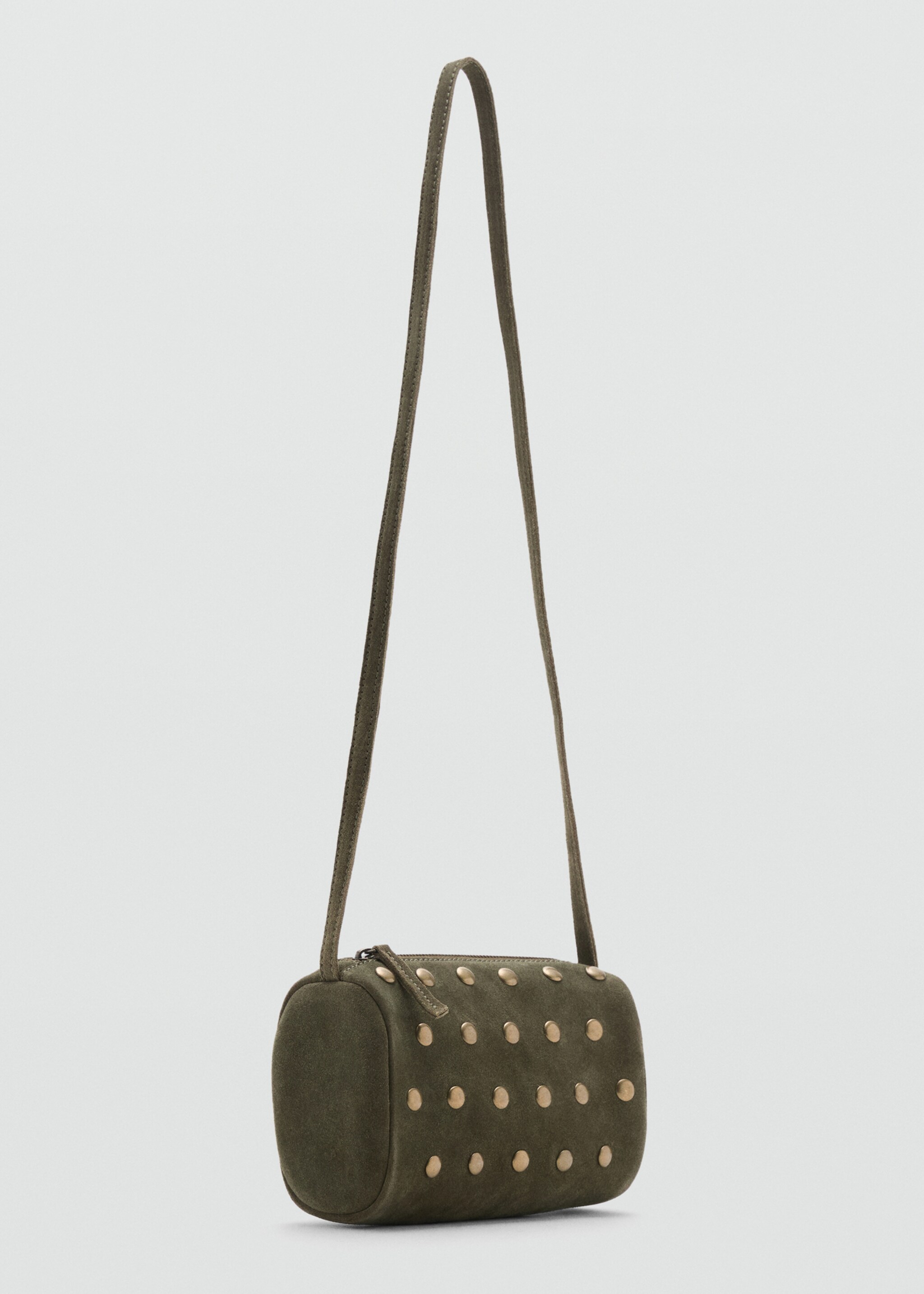 Round leather bag - Medium plane, Khaki. Ref: 17067780-00.