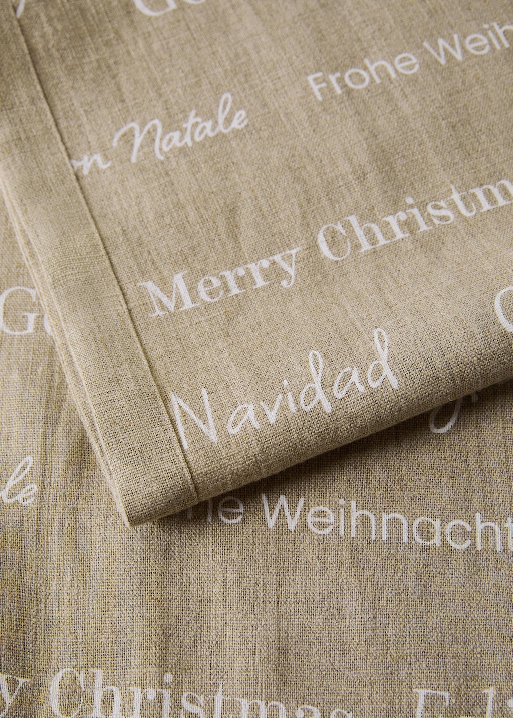 Linen table runner with festive details
