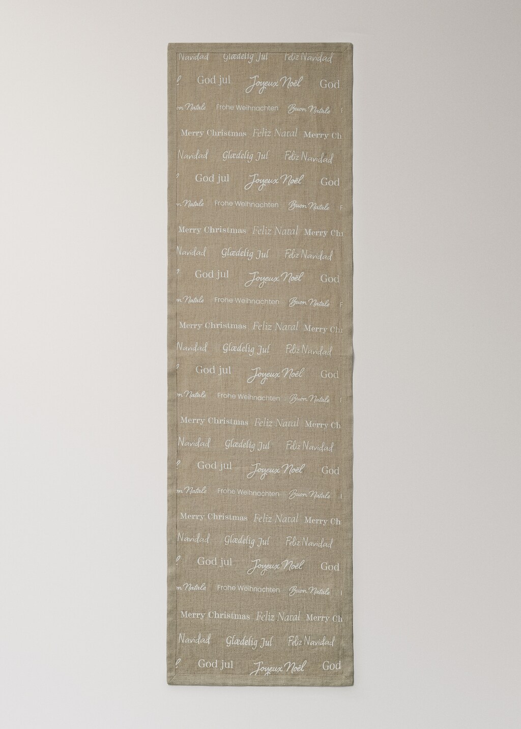 Linen table runner with festive details