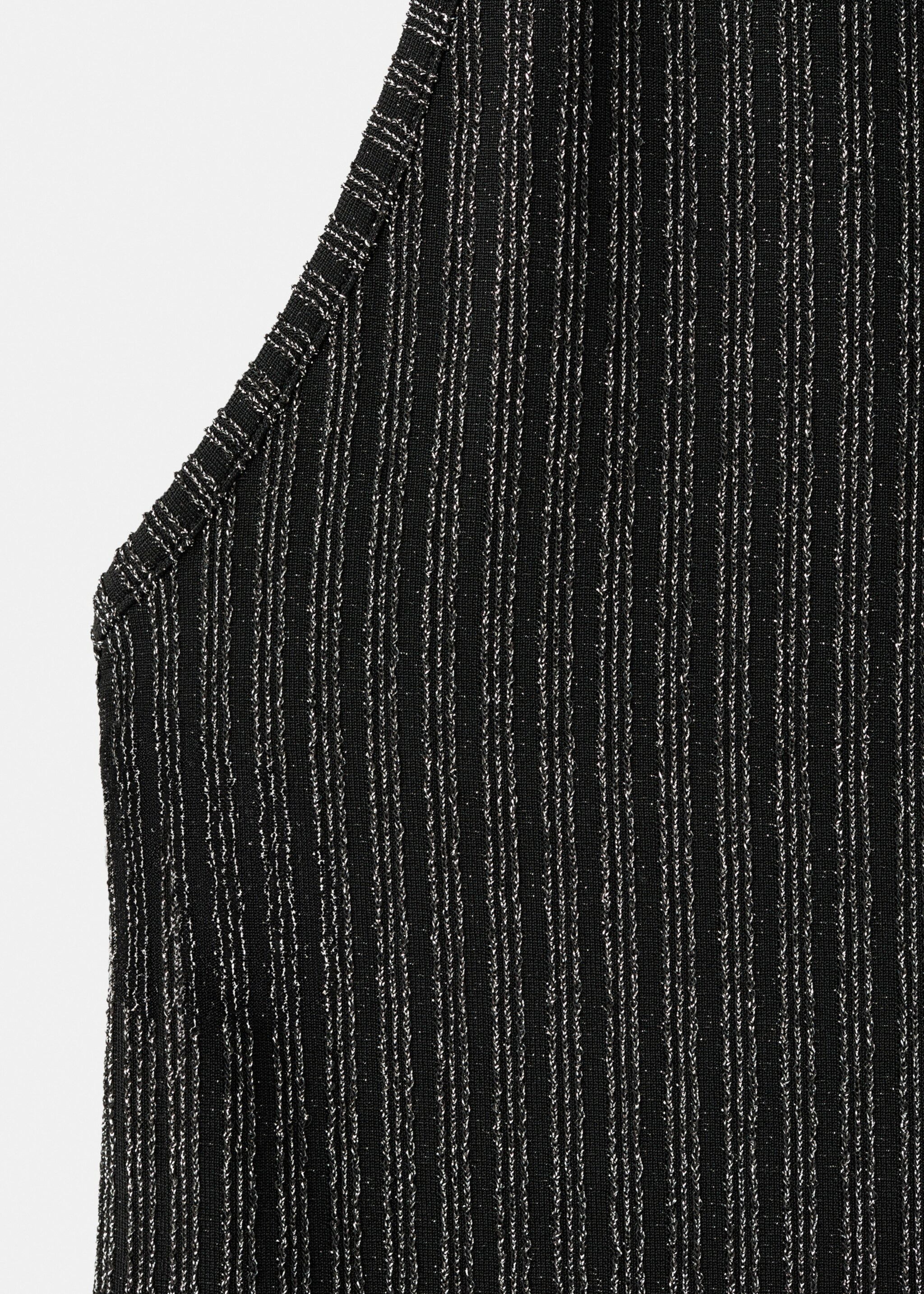 Vestido de lurex com gola halter - Pormenor do artigo 0, Preto. Ref: 17067783-00.