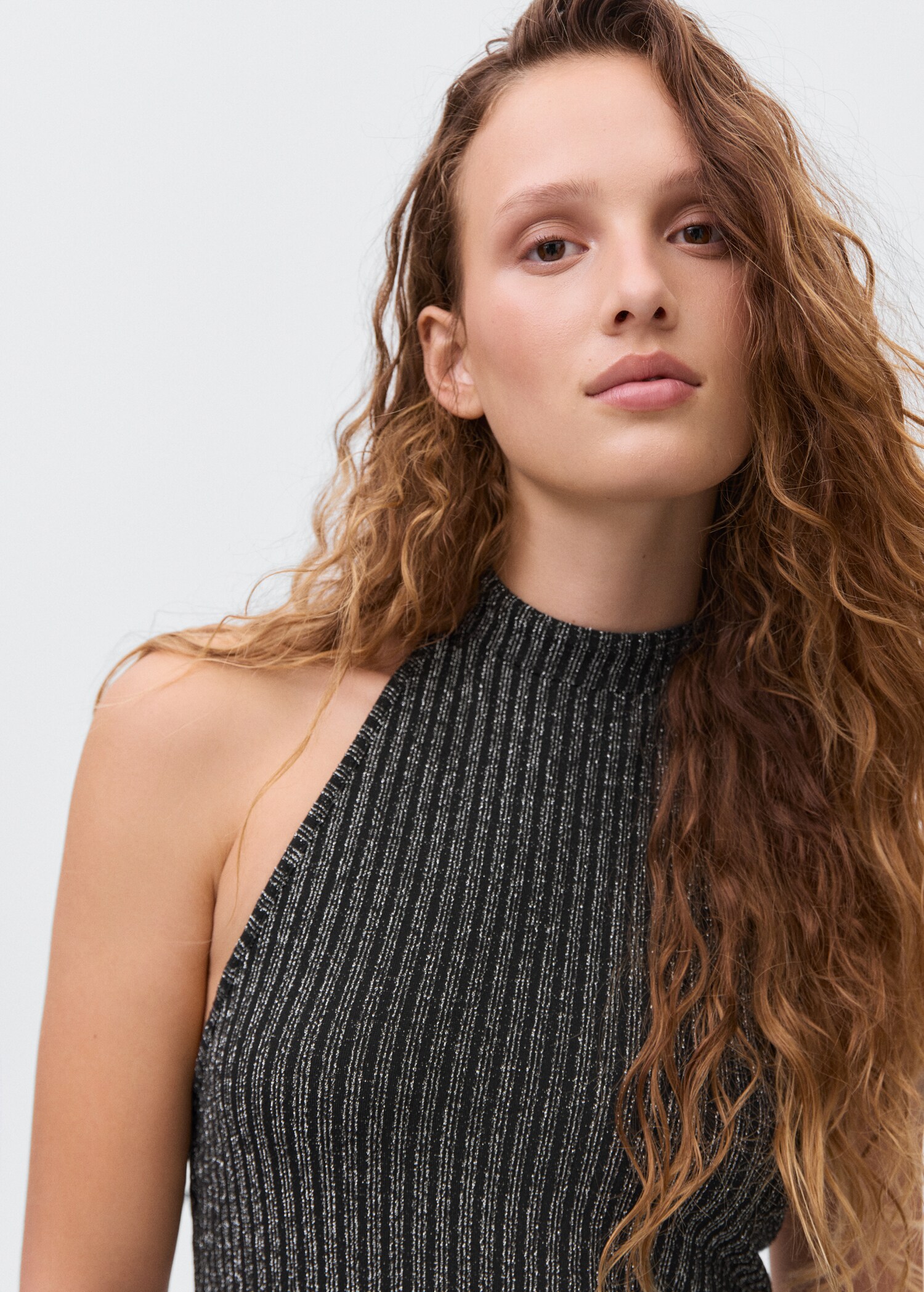 Lurex halter-neck dress - Details of the article 1