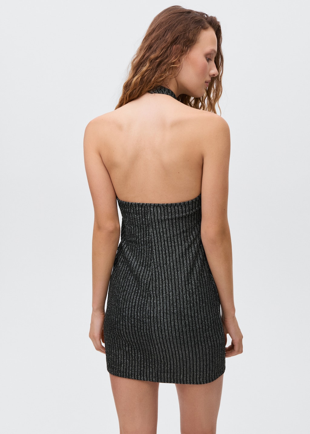 Lurex halter-neck dress