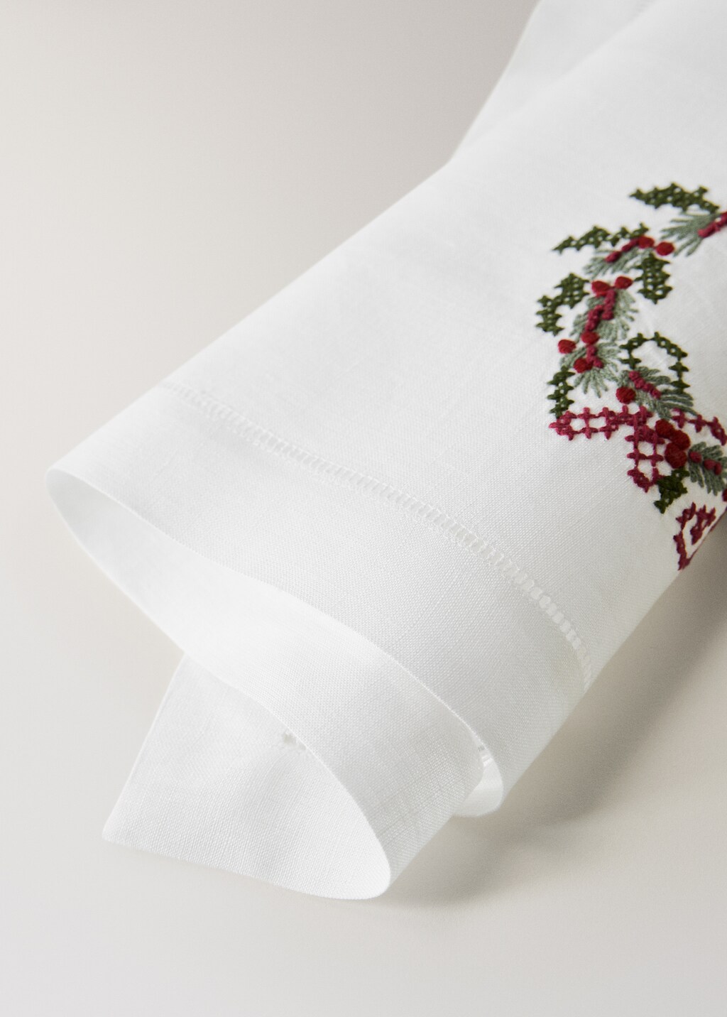 Embroidered linen Christmas placemat