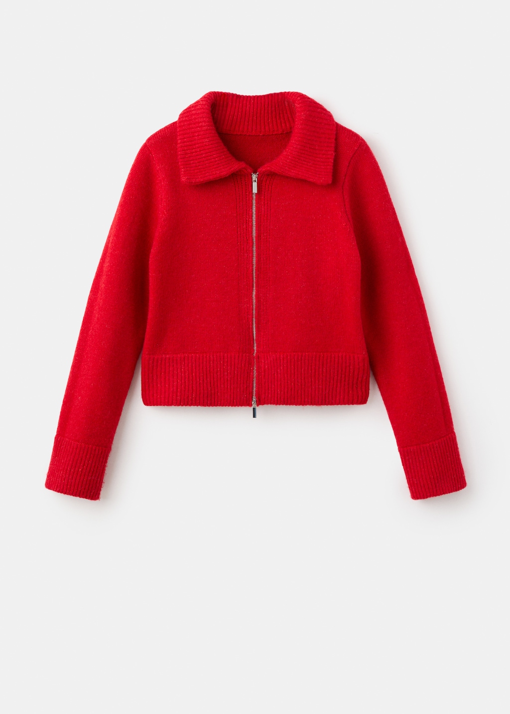 Cardigan with shirt collar