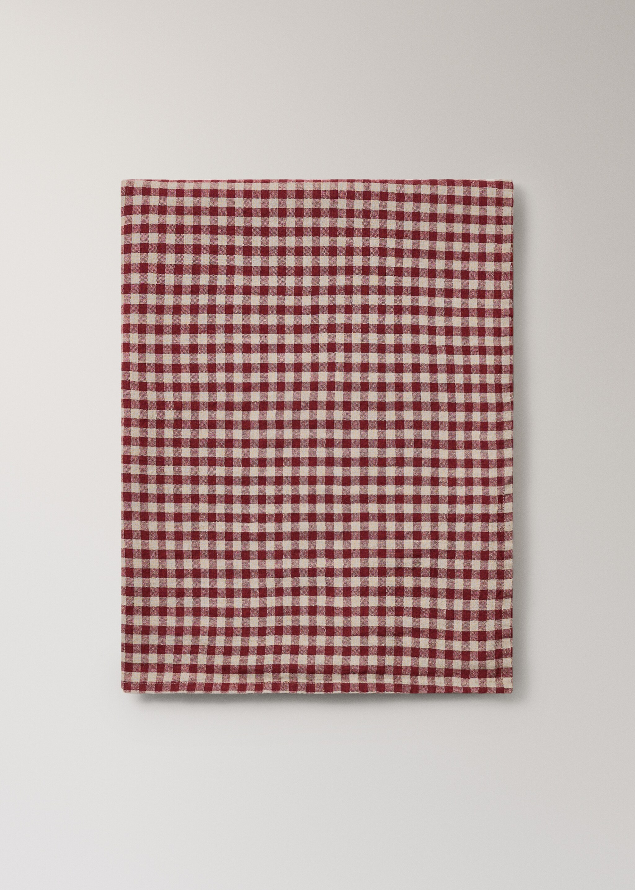 Nappe en lin à carreaux vichy pour 6 à 8 convives - Article sans modèle, Rouge. Ref: 17067790-00.