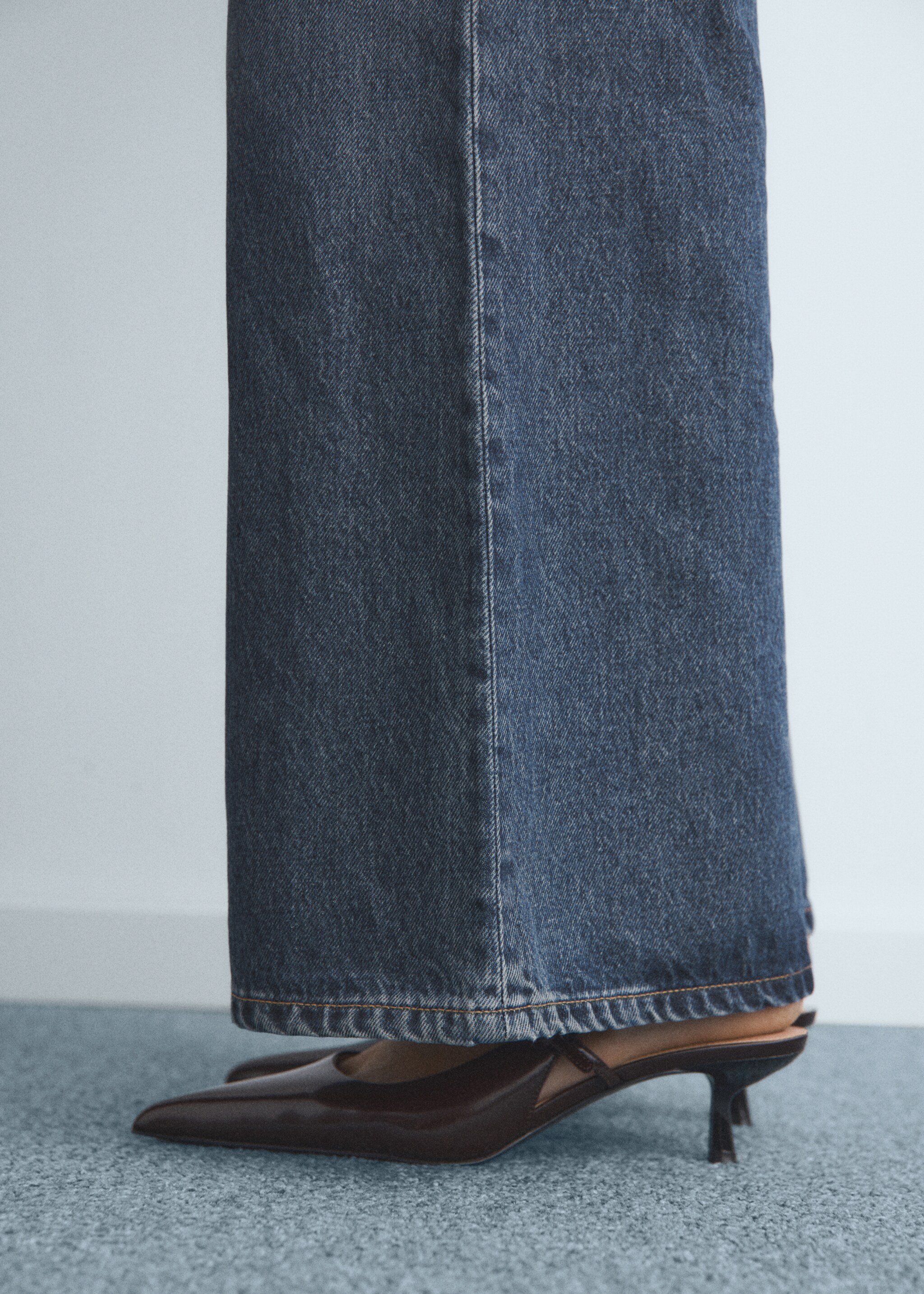 Jeans wide leg tiro alto - Detalle del artículo 6, Azul oscuro. Ref: 17067793-00.