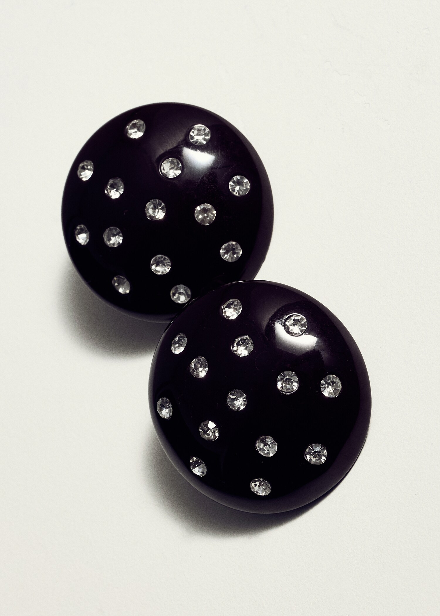 Round crystal appliqué earrings - Details of the article 1