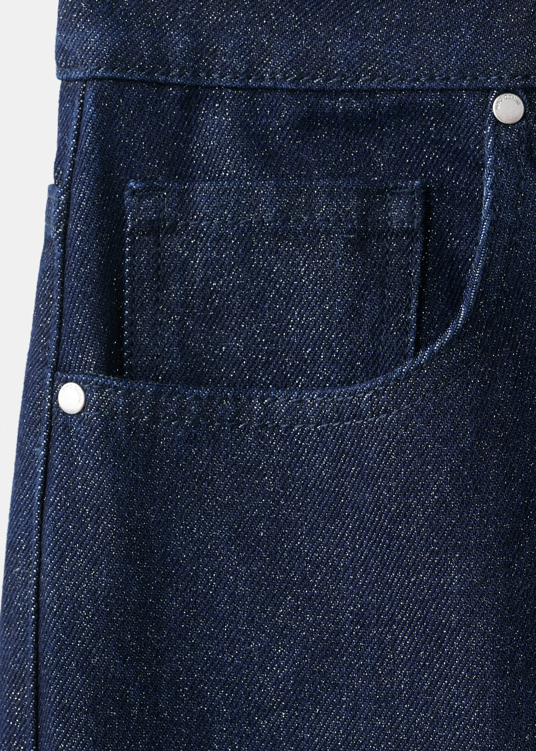 Shiny straight-leg jeans - Details of the article 0, Dark Blue. Ref: 17067797-00.