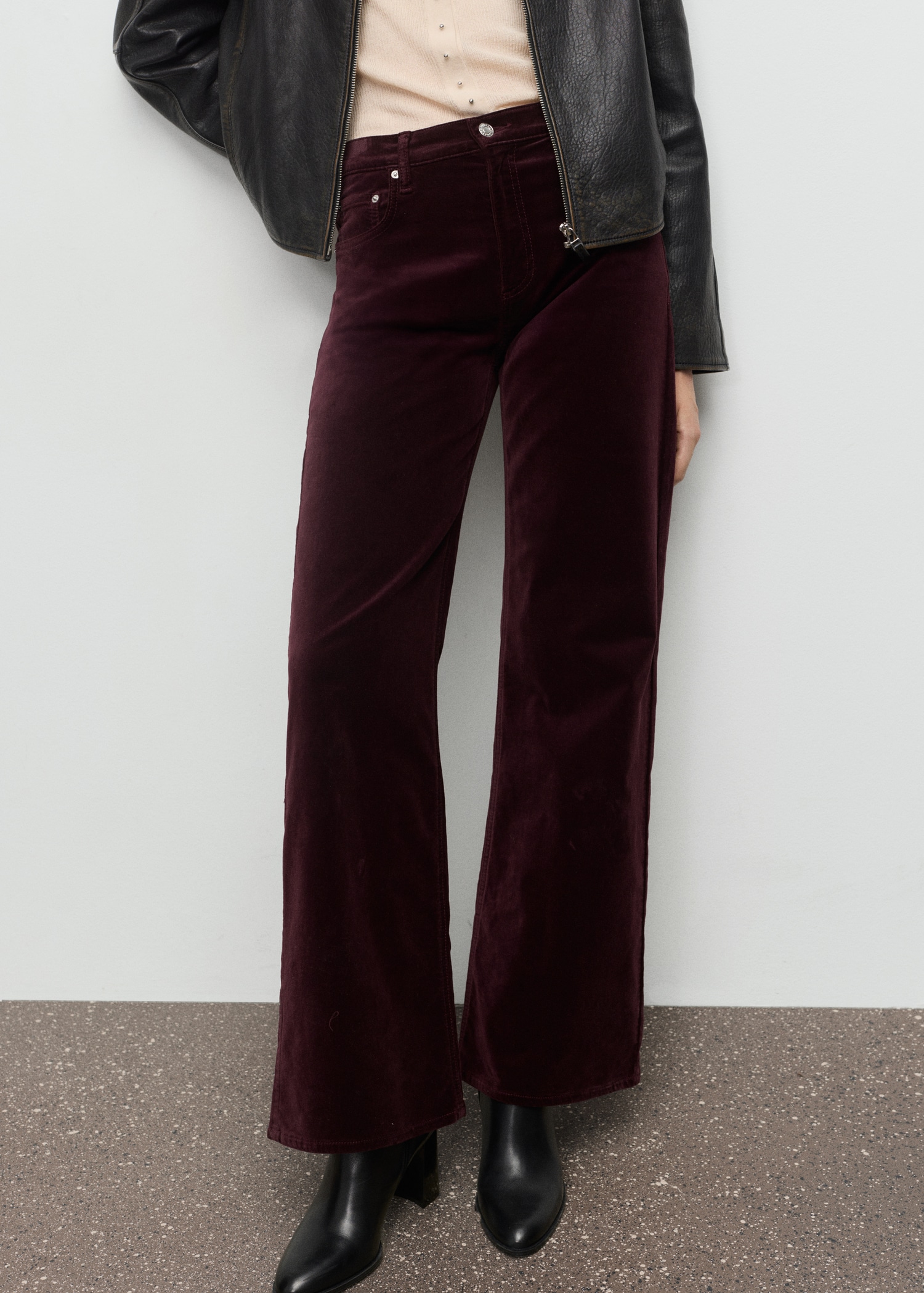Wide-leg velvet jeans