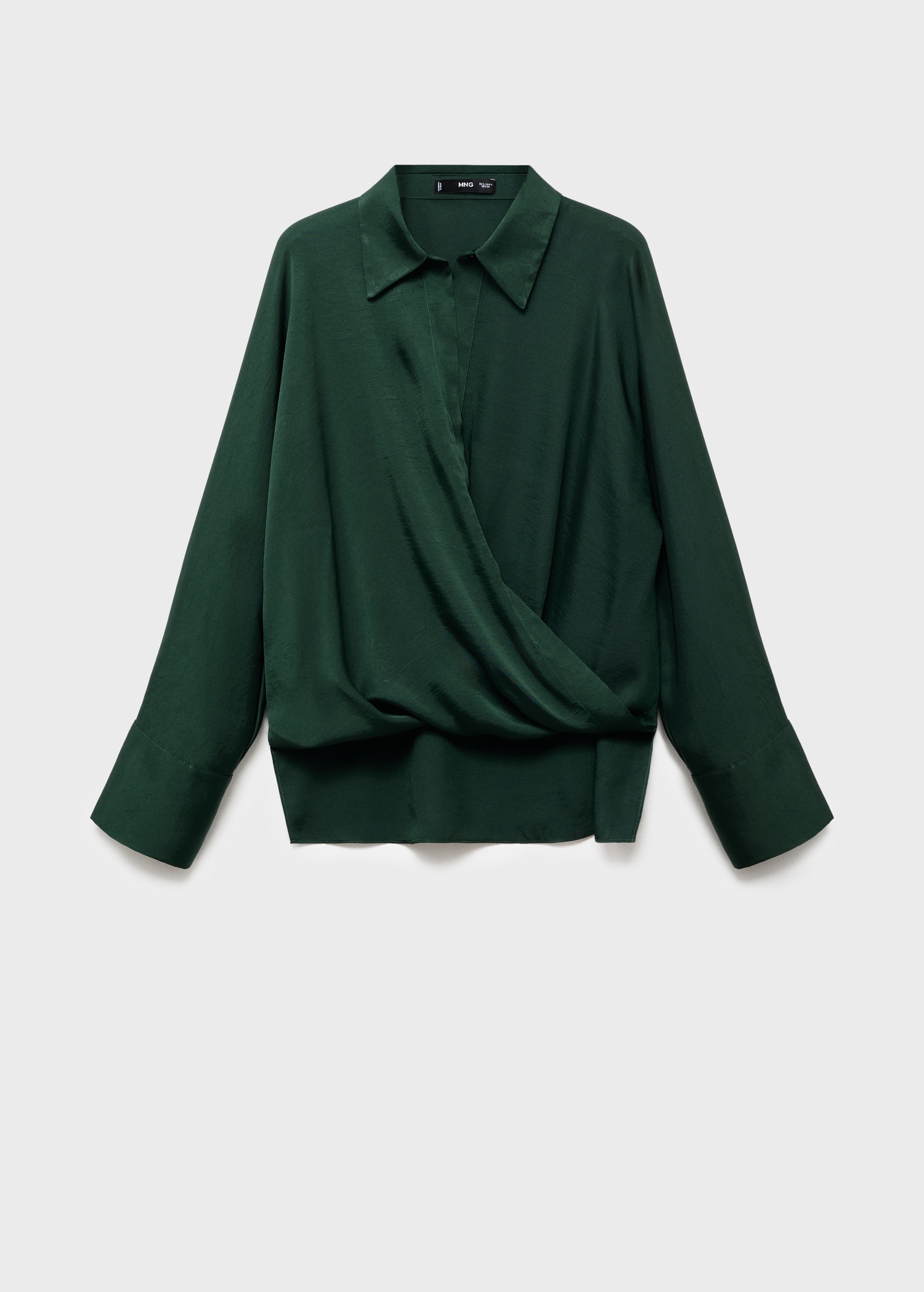 Cross-over satin blouse - Main Image