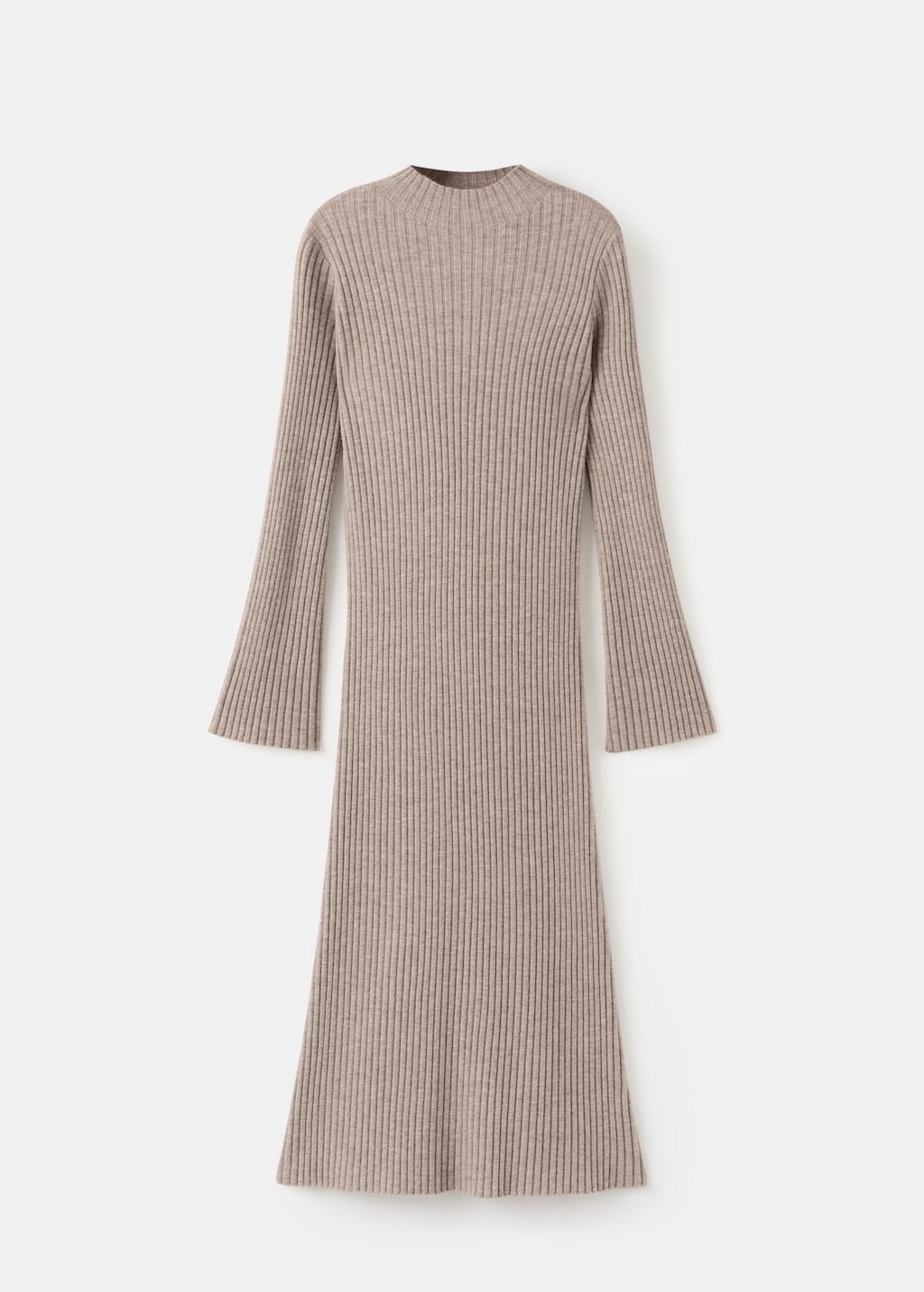 Perkins-neck ribbed dress