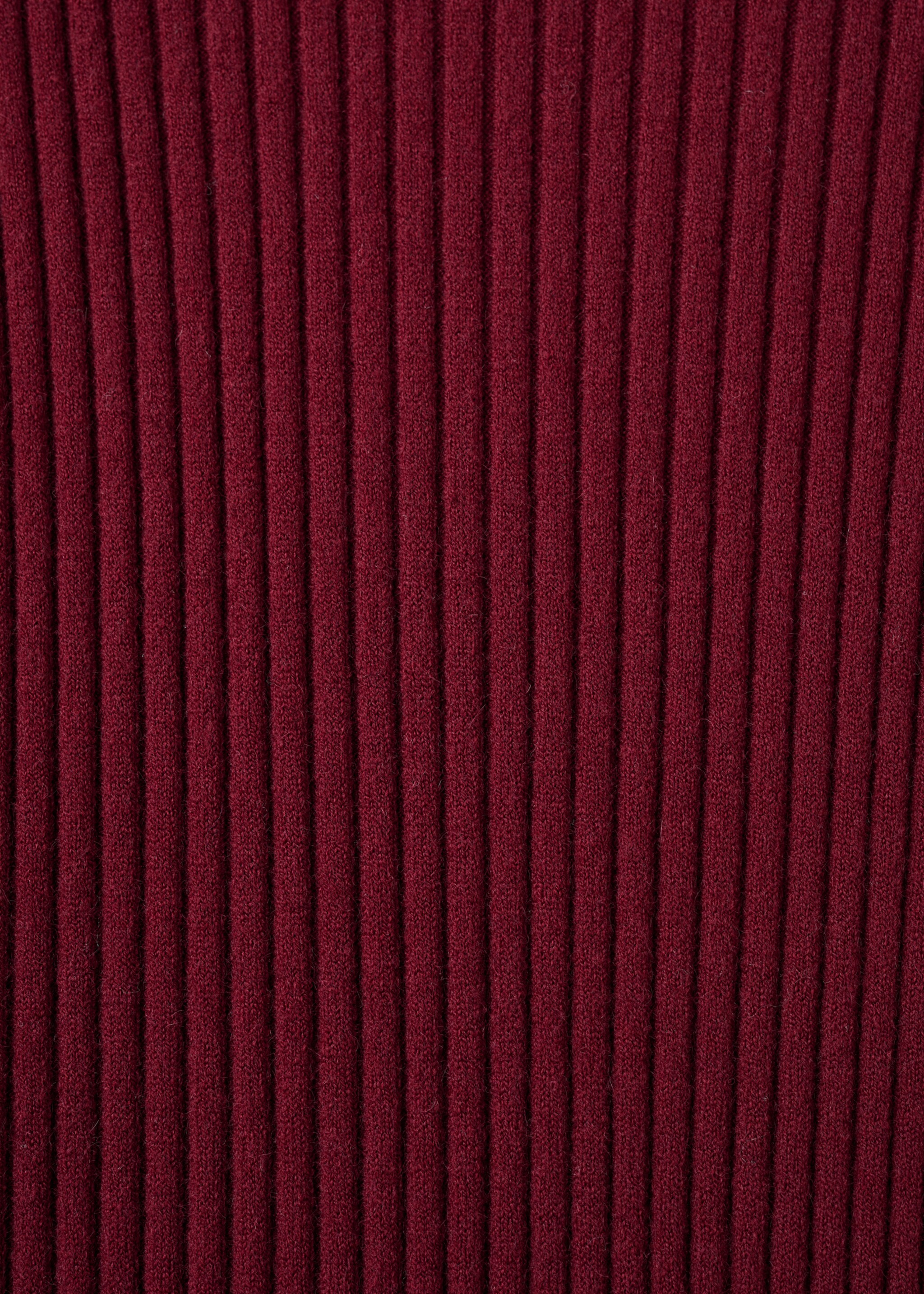 Perkins-neck ribbed dress - Details of the article 8, Wine. Ref: 17067801-00.
