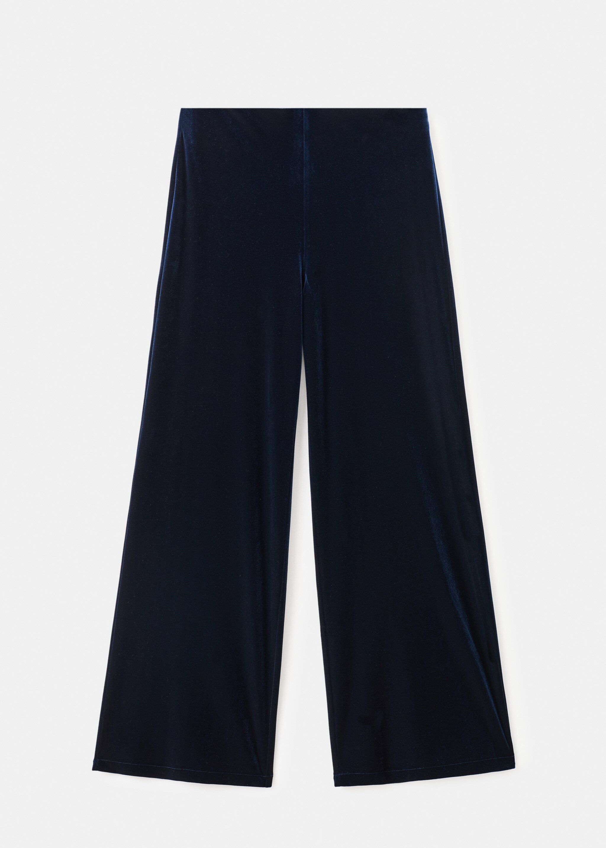 Velvet wide-leg trousers - Article without model, Navy. Ref: 17067806-00.