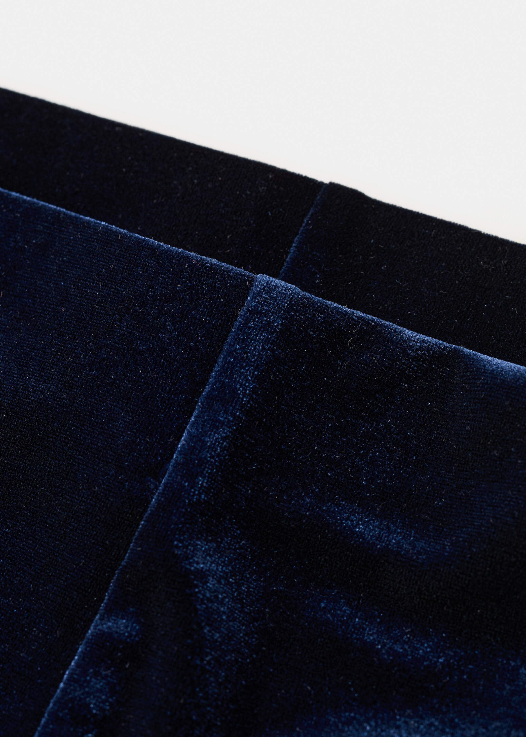Velvet wide-leg trousers - Details of the article 8, Navy. Ref: 17067806-00.