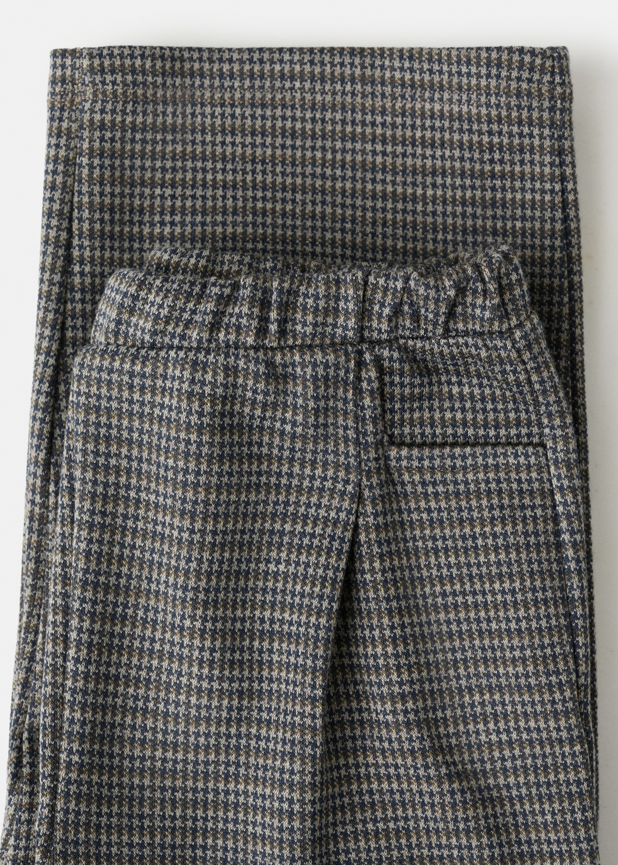 Houndstooth print straight trousers - Details of the article 0, Brown. Ref: 17067807-00.