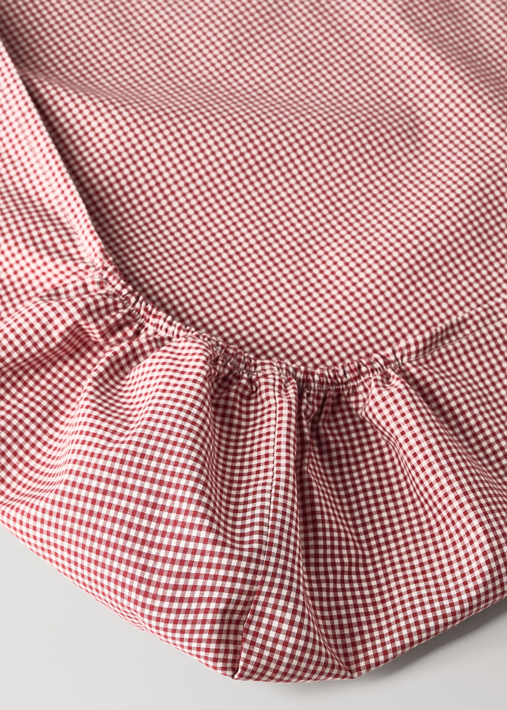 Yarn-dyed gingham-check fitted sheet