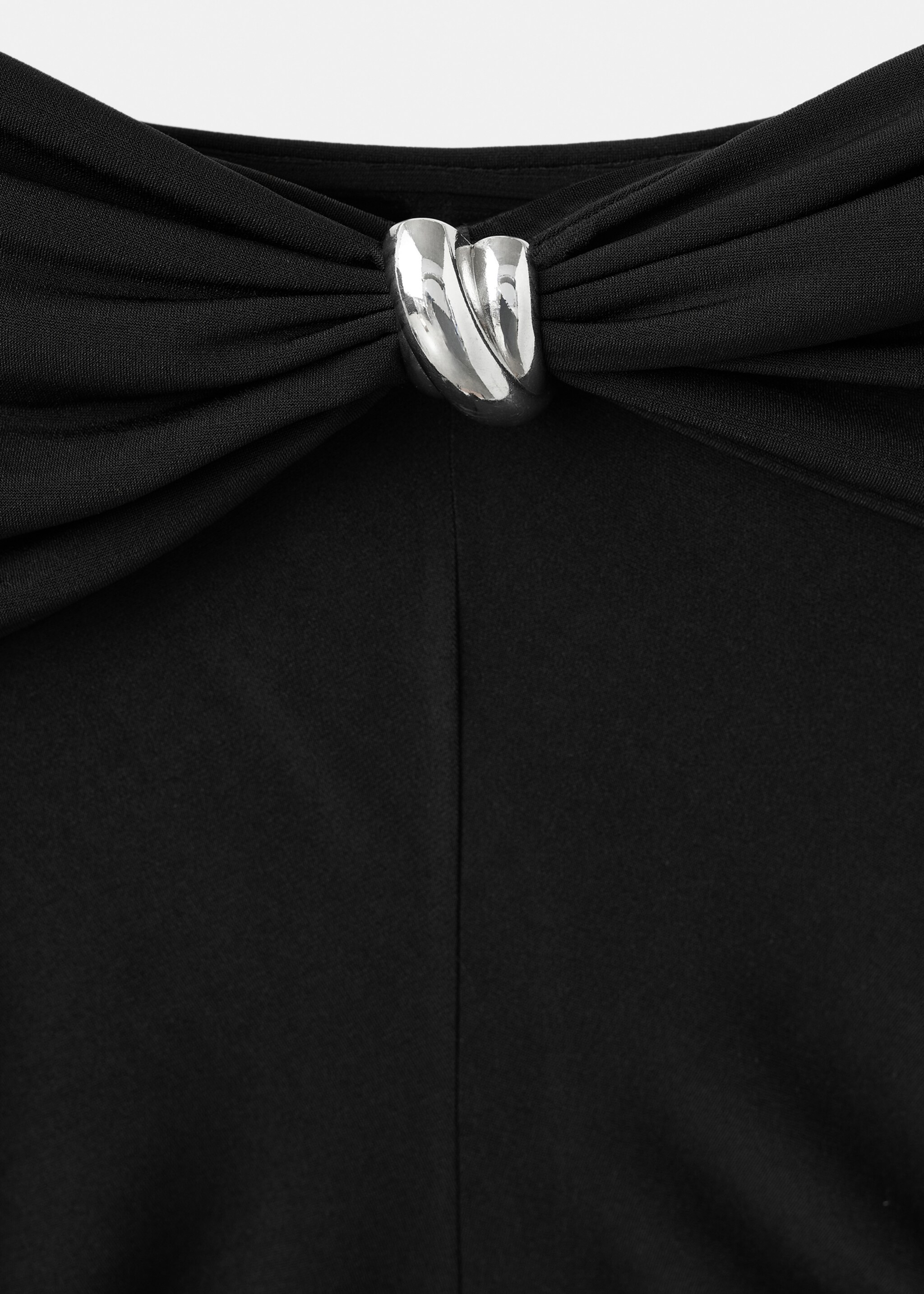 Strapless t-shirt with metallic detail - Details of the article 8, Black. Ref: 17067811-00.