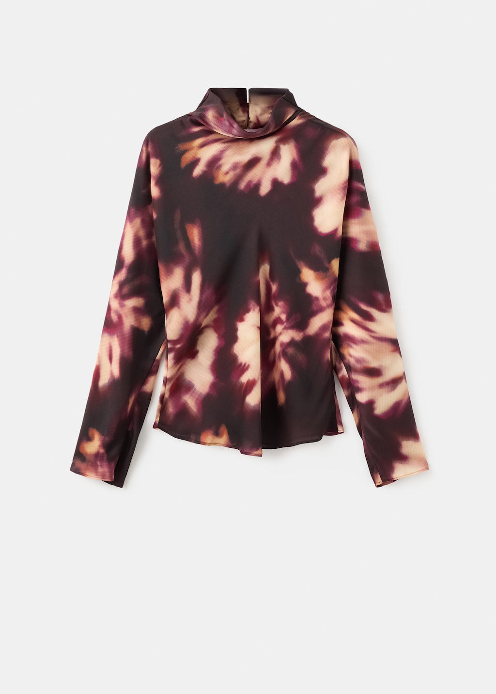 Tie-dye turtleneck blouse