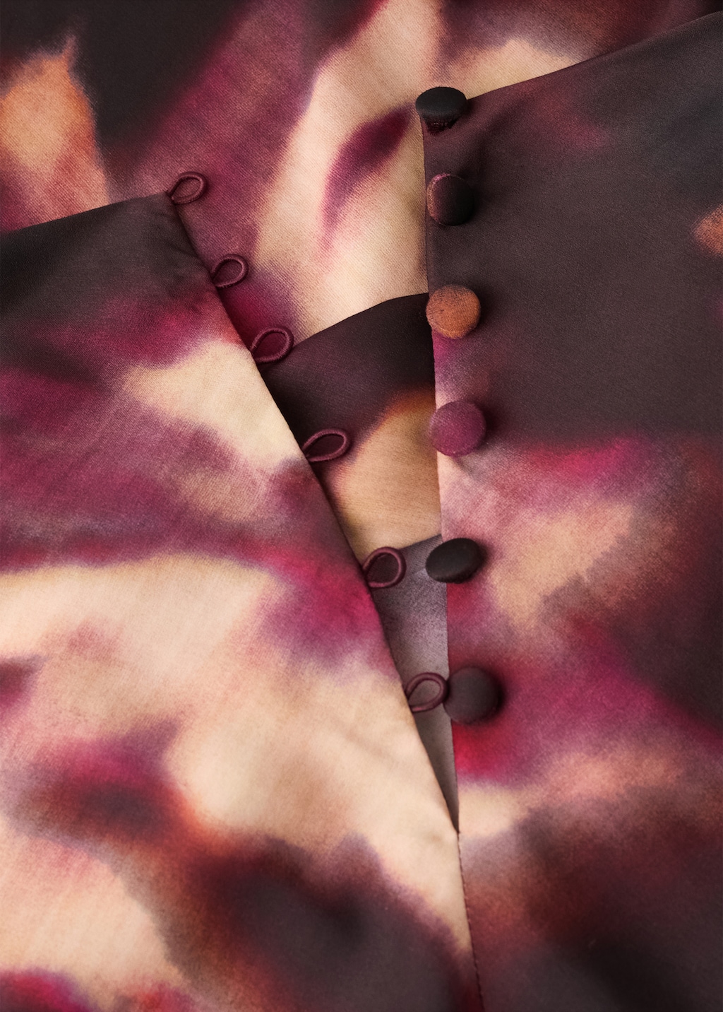 Tie-dye turtleneck blouse