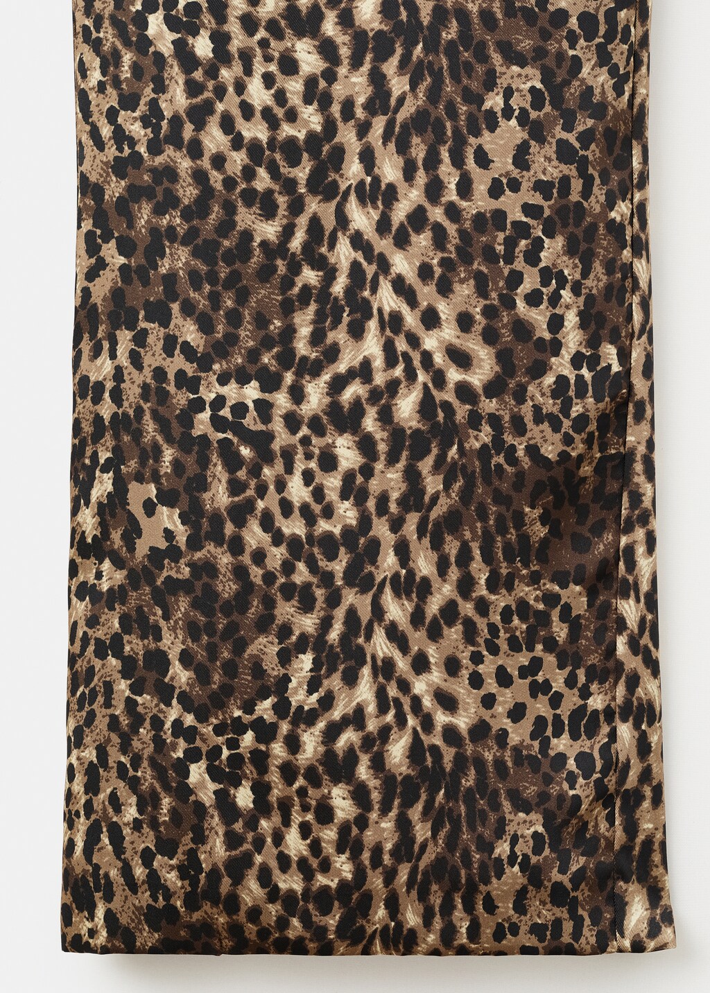 Leopard-print satin trousers
