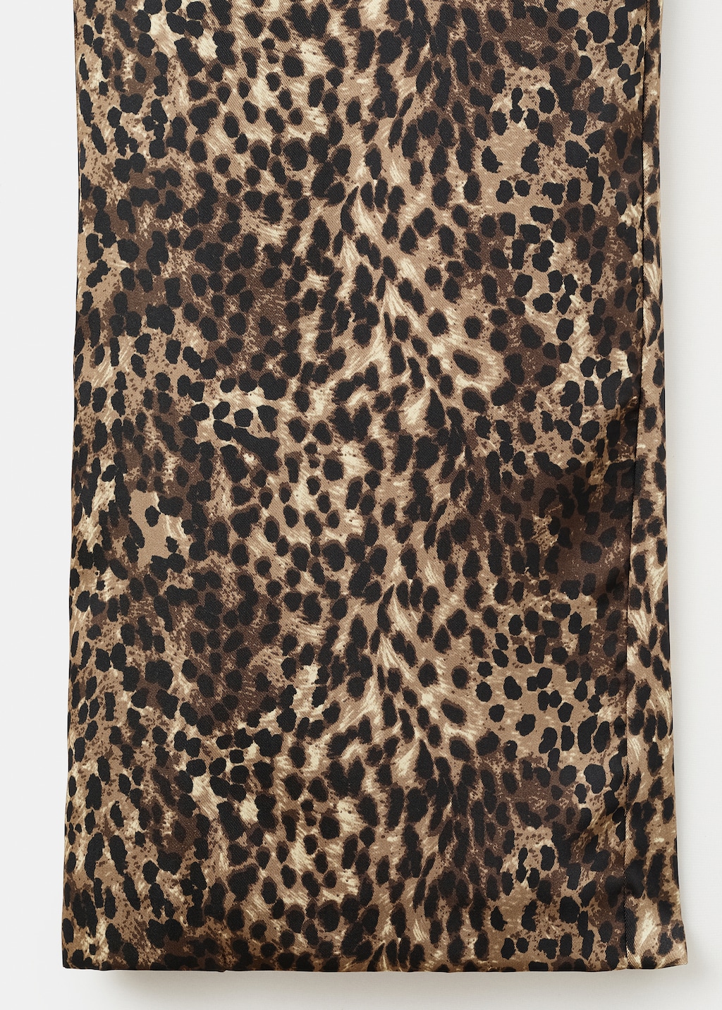 Leopard-print satin trousers