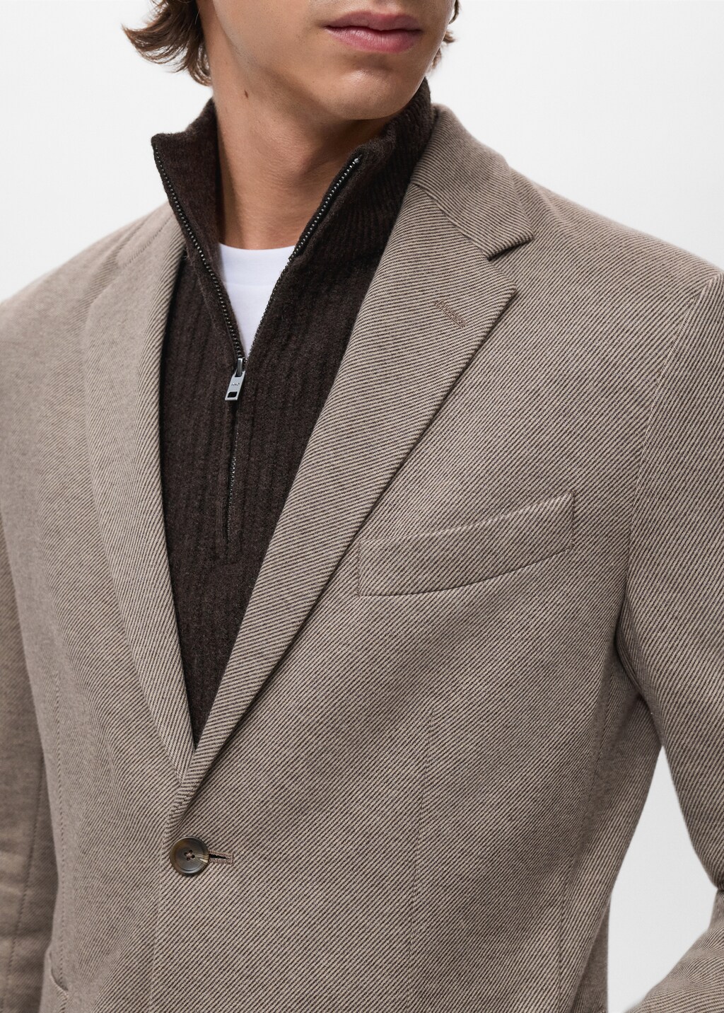 Slim-fit micro-houndstooth jacket