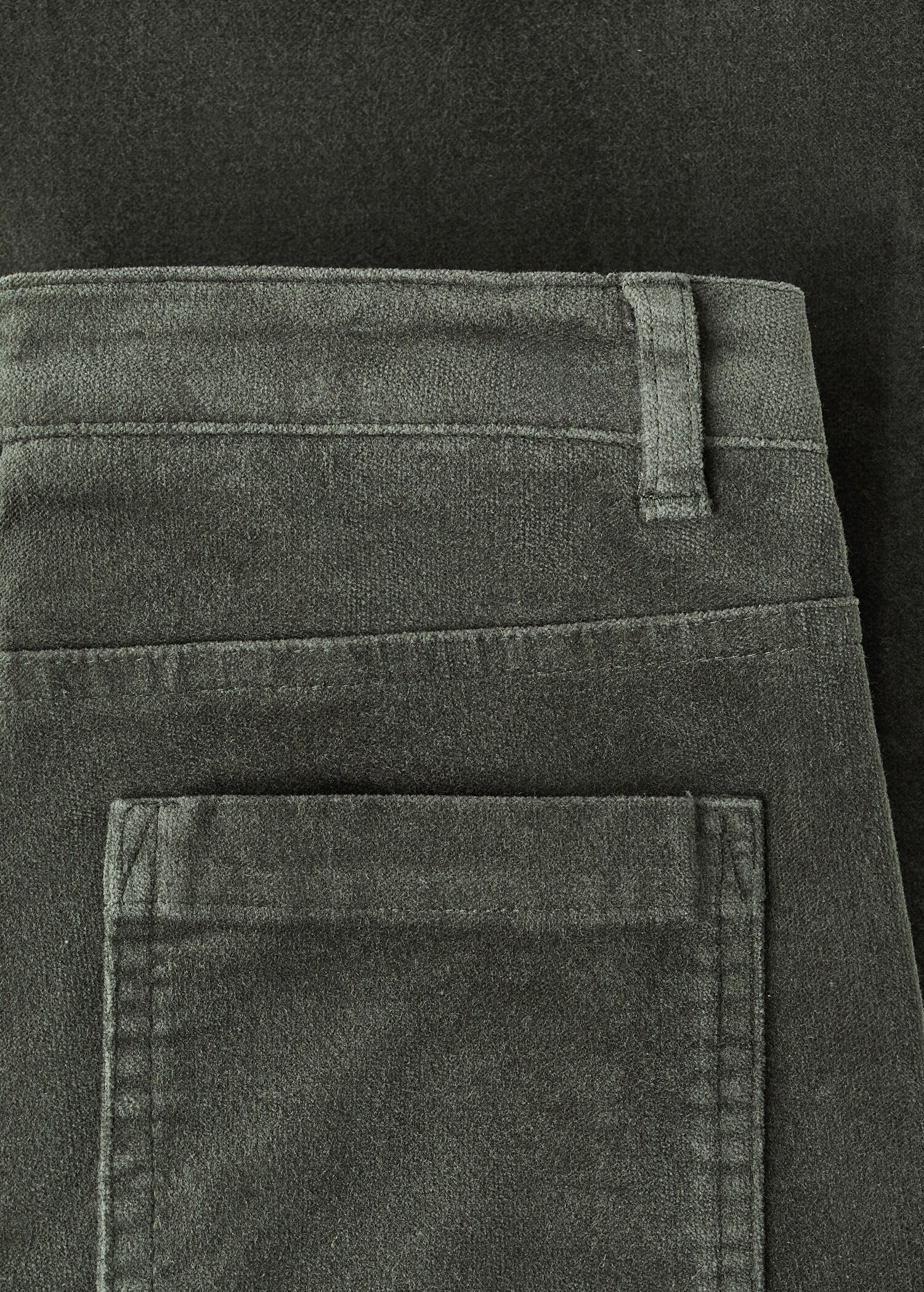 Velvet-effect flare trousers - Details of the article 0
