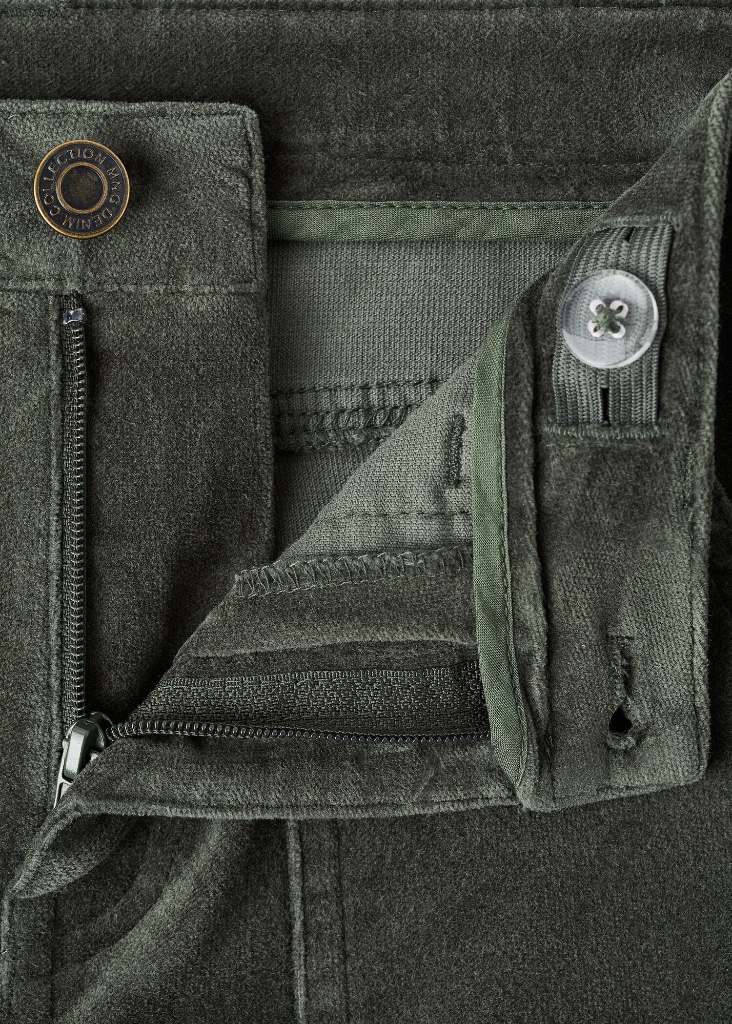 Velvet-effect flare trousers - Details of the article 8