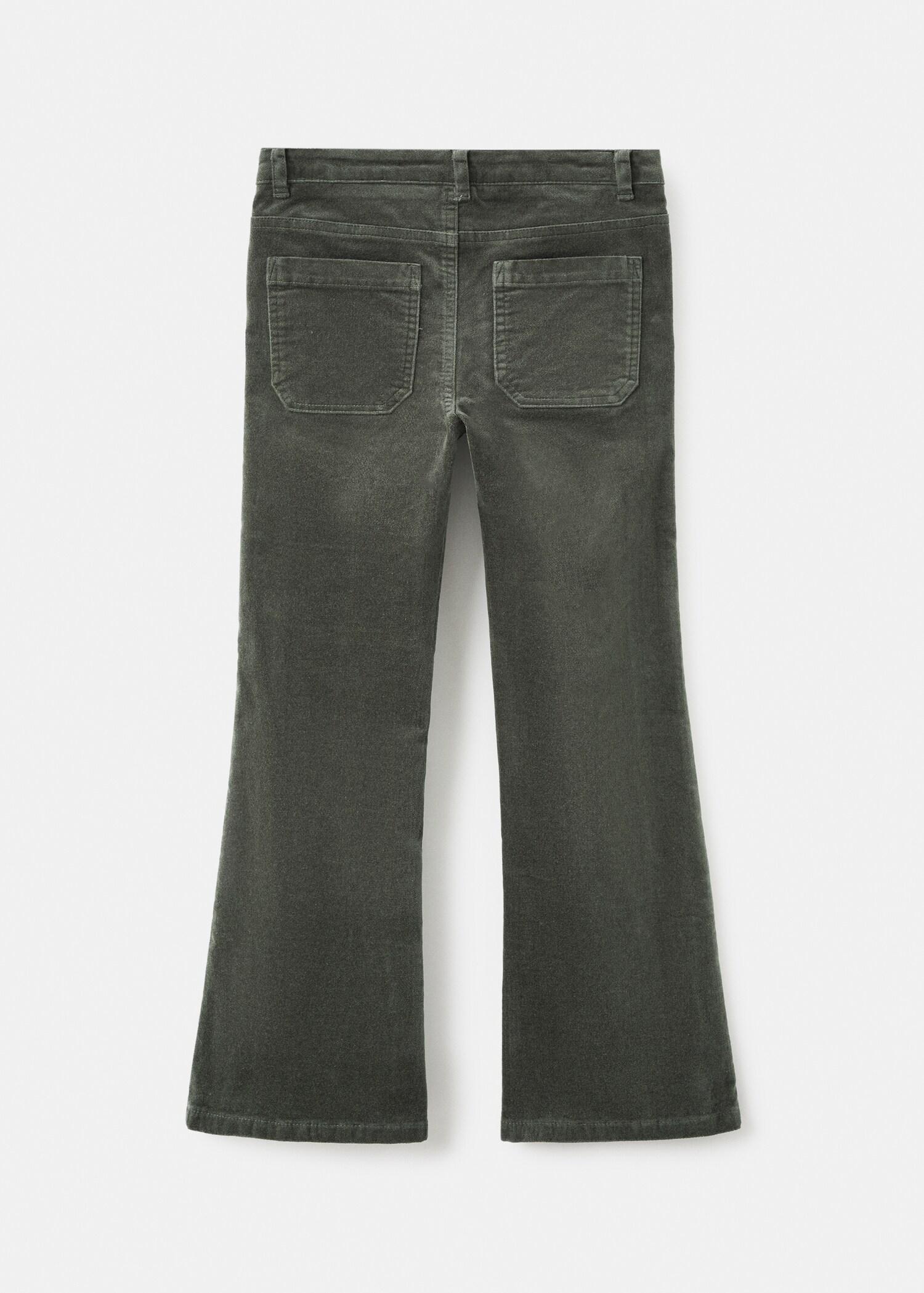 Velvet-effect flare trousers - Reverse of the article