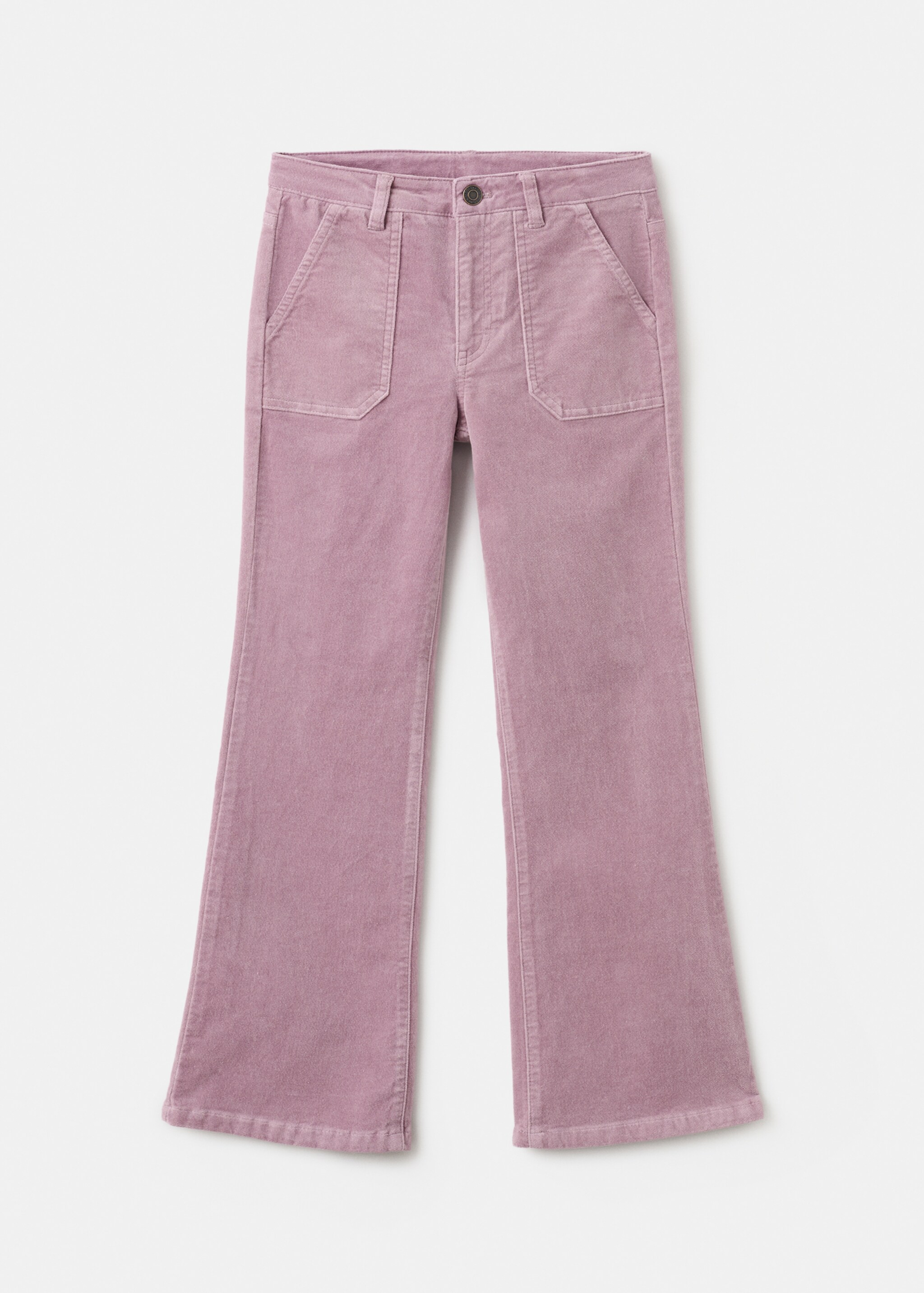 Velvet-effect flare trousers - Article without model, Pink. Ref: 17067888-00.