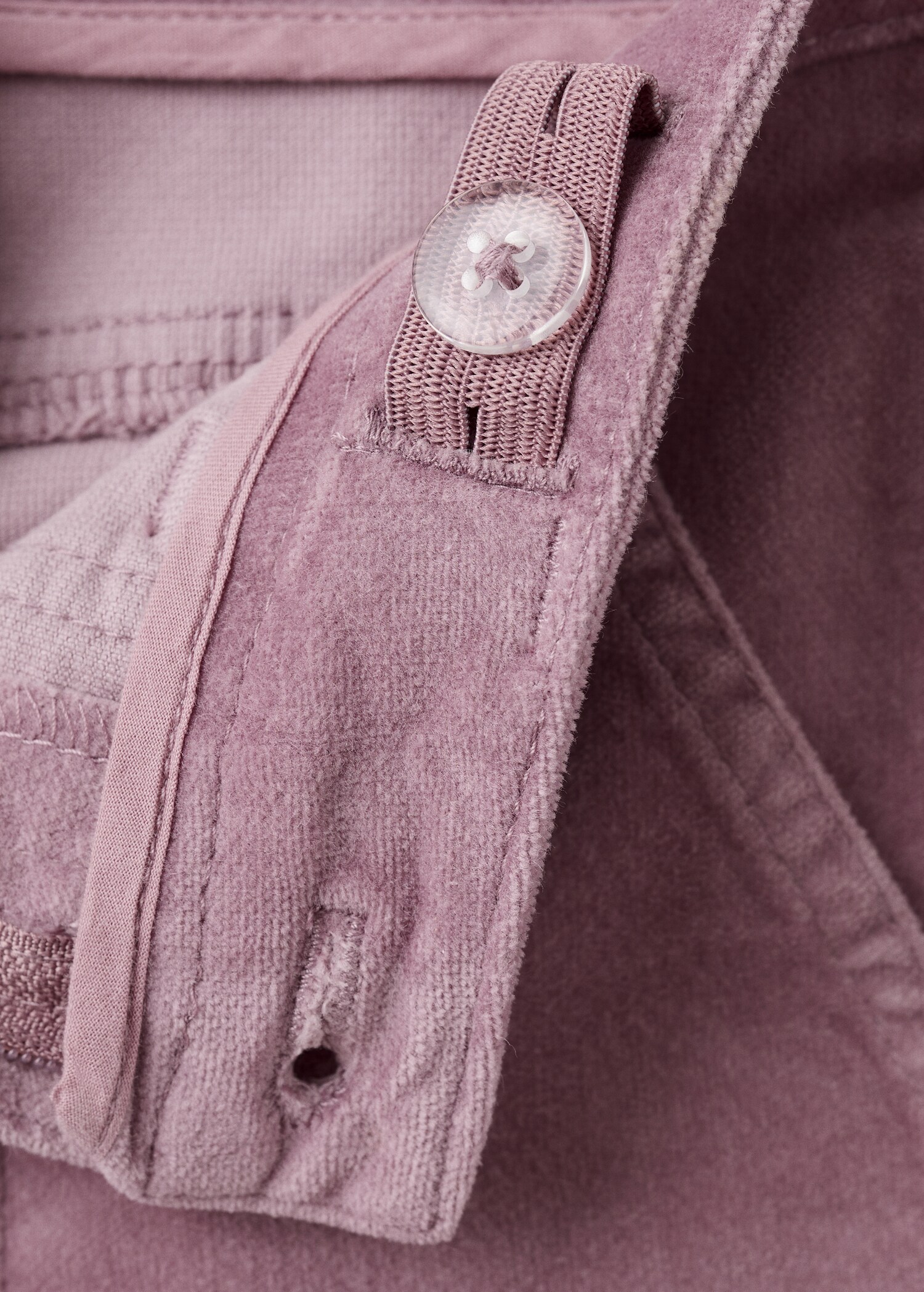 Velvet-effect flare trousers - Details of the article 0