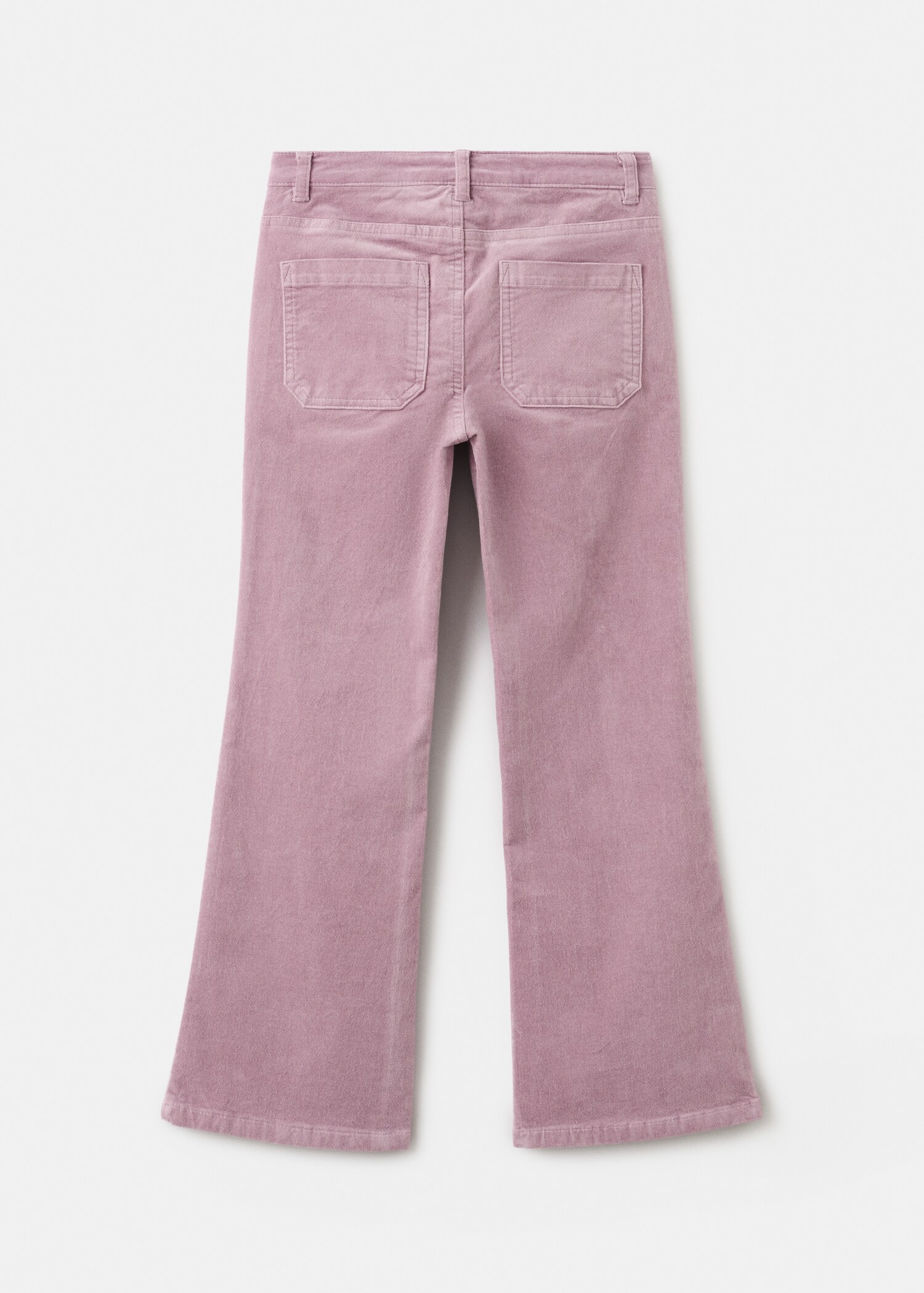 Velvet-effect flare trousers - Reverse of the article