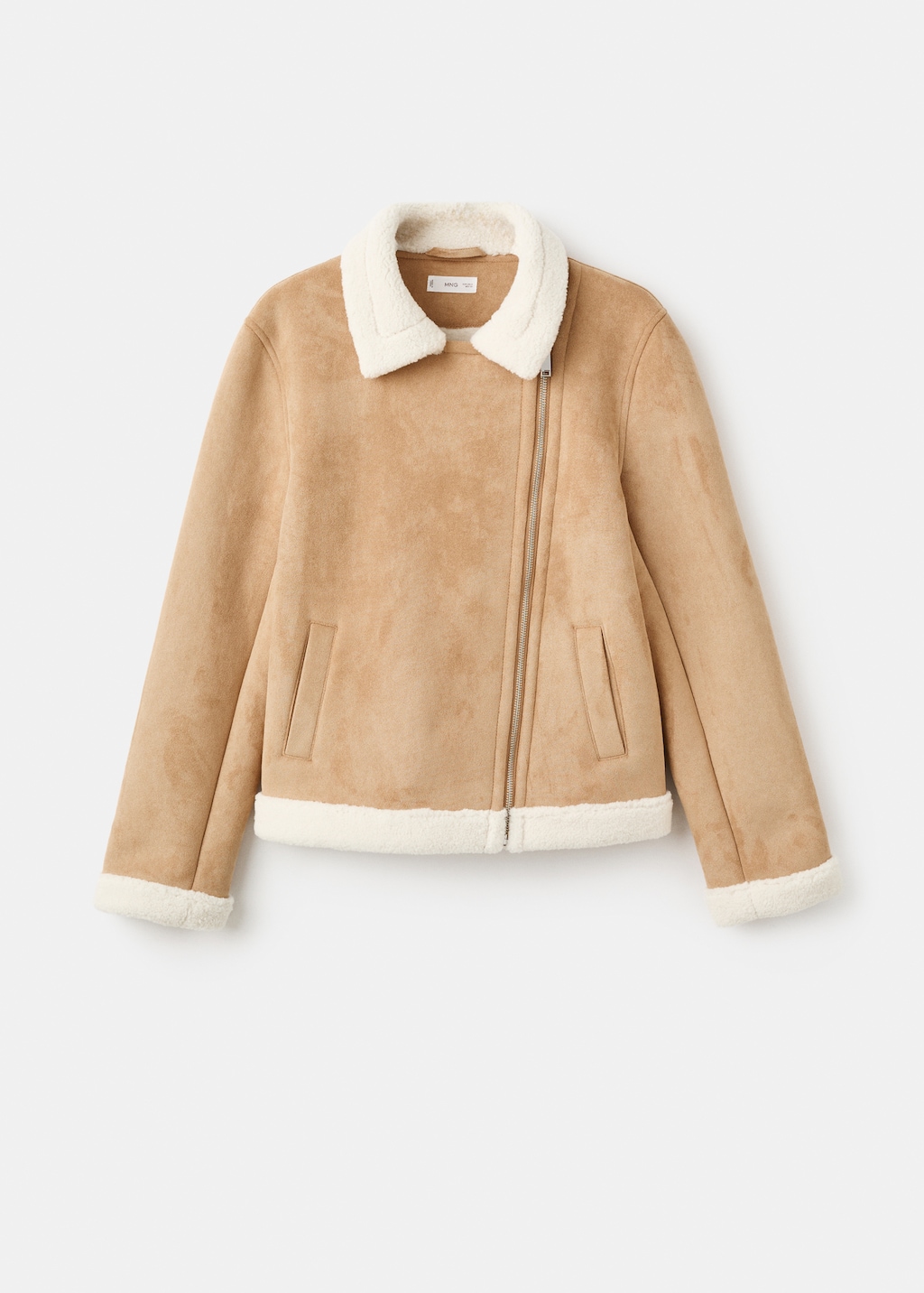 Shearling suede coat | MANGO Netherlands