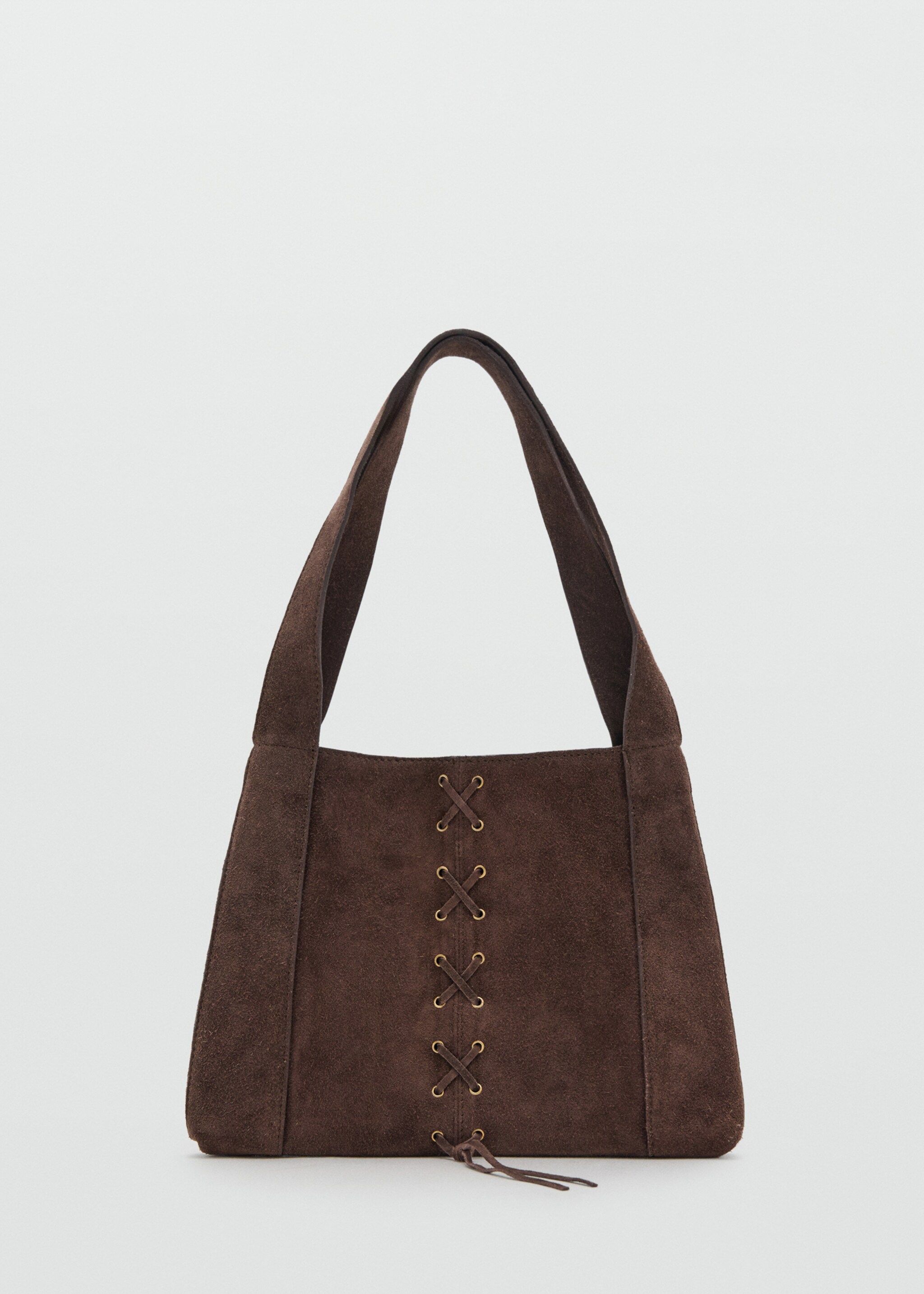 Sac cuir détail cordon - Article sans modèle, Chocolat. Ref: 17067891-00.