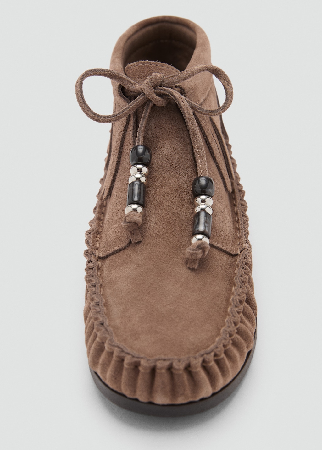 Fringed leather loafers