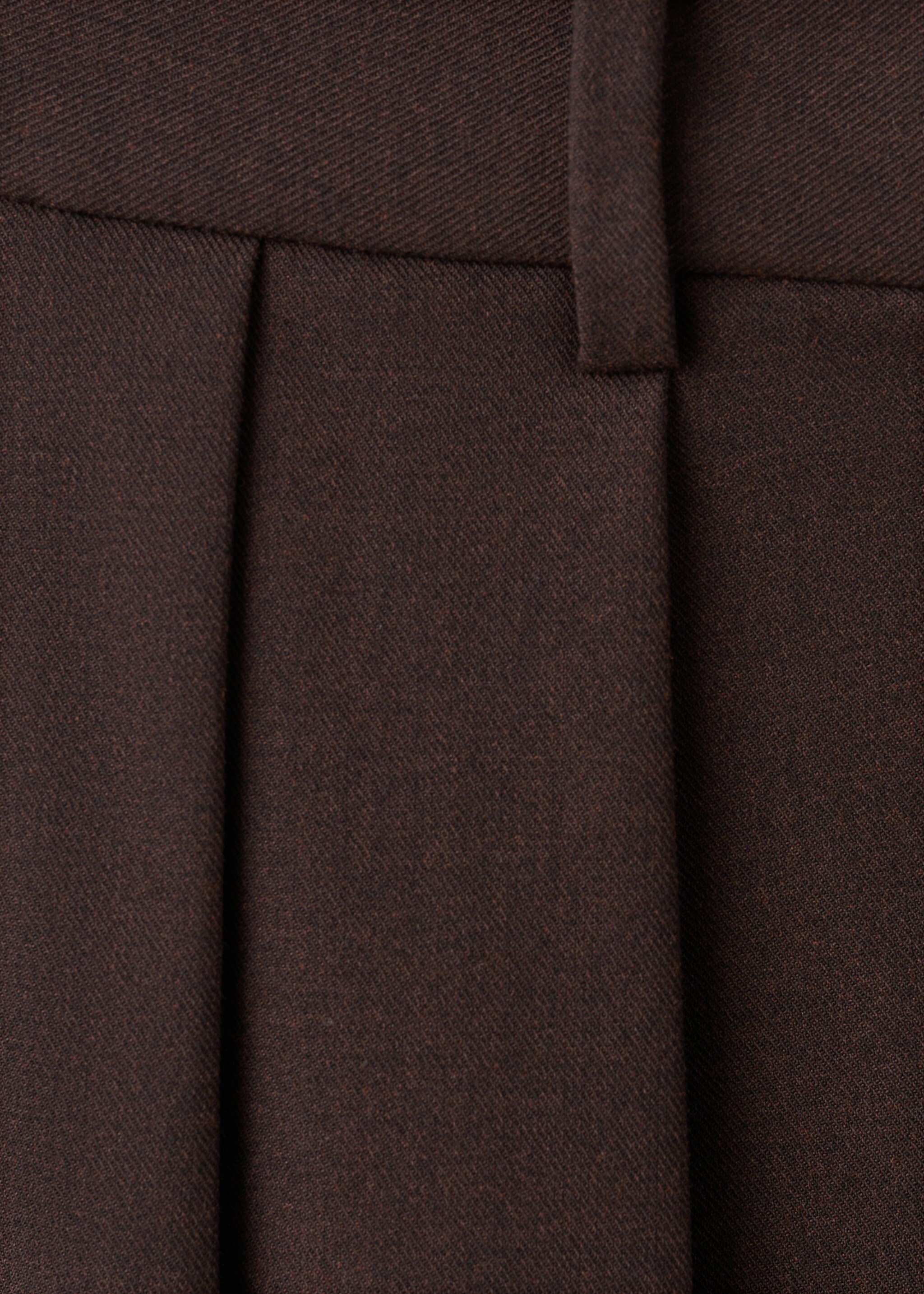 Pantalon large à pinces taille moyenne - Détail de l'article 0, Chocolat. Ref: 17067895-00.