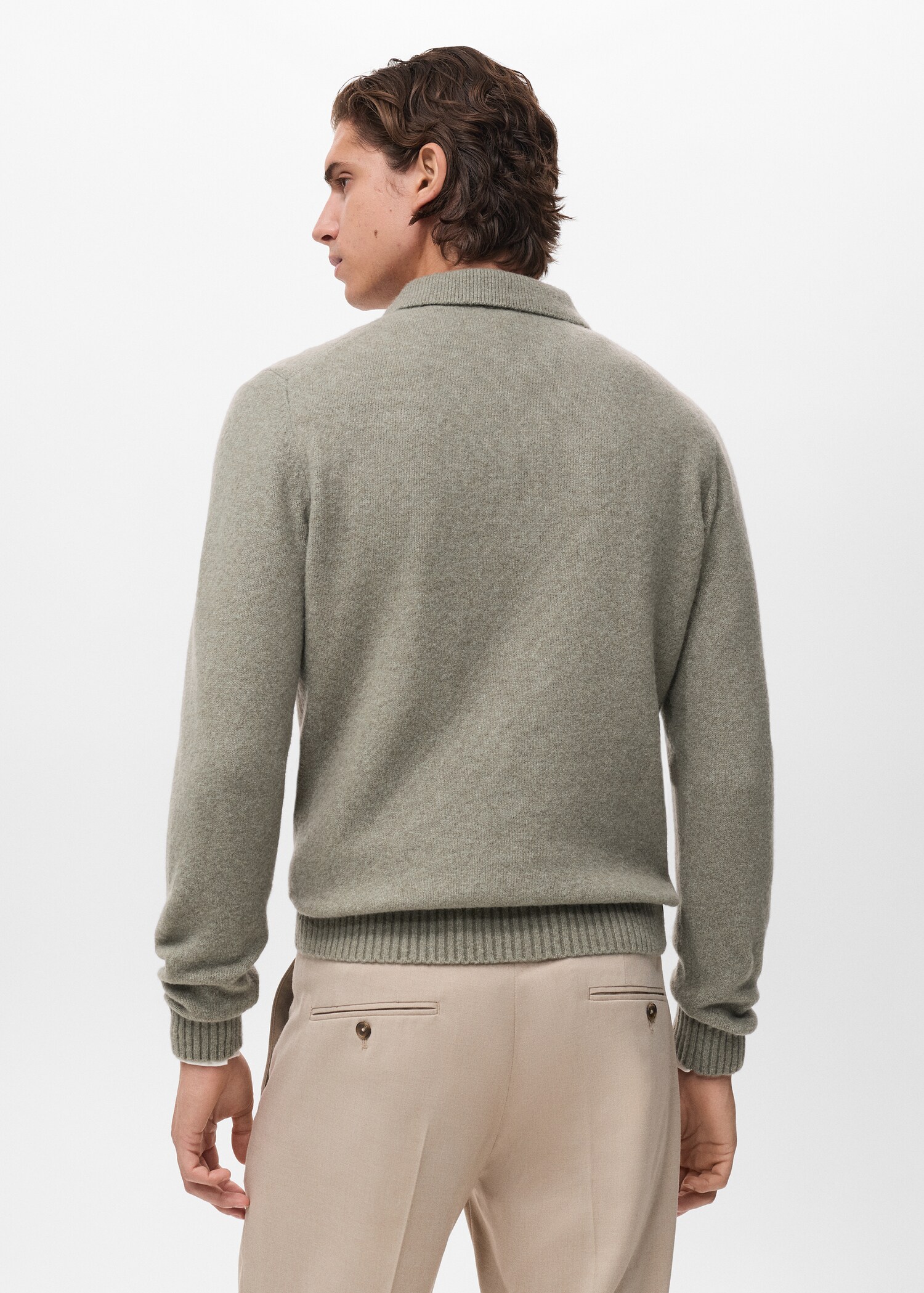 Pull-over polo maille laine mélangée - Verso de l’article