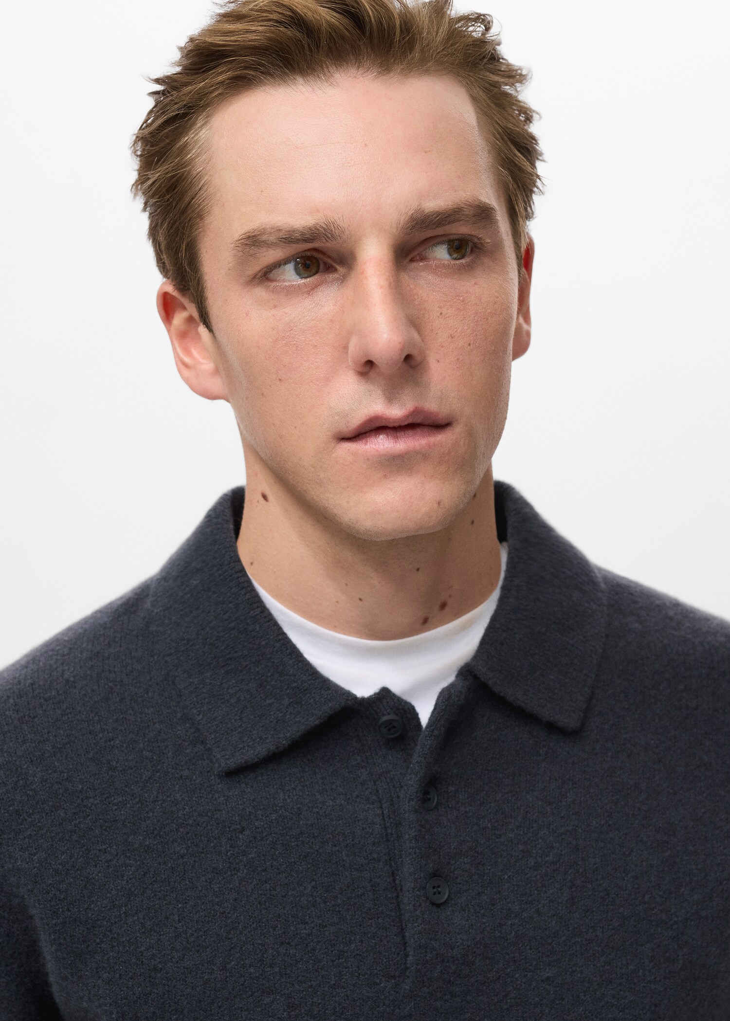 Polo-Stricksweatshirt aus Wollgemisch - Detail des Artikels 1