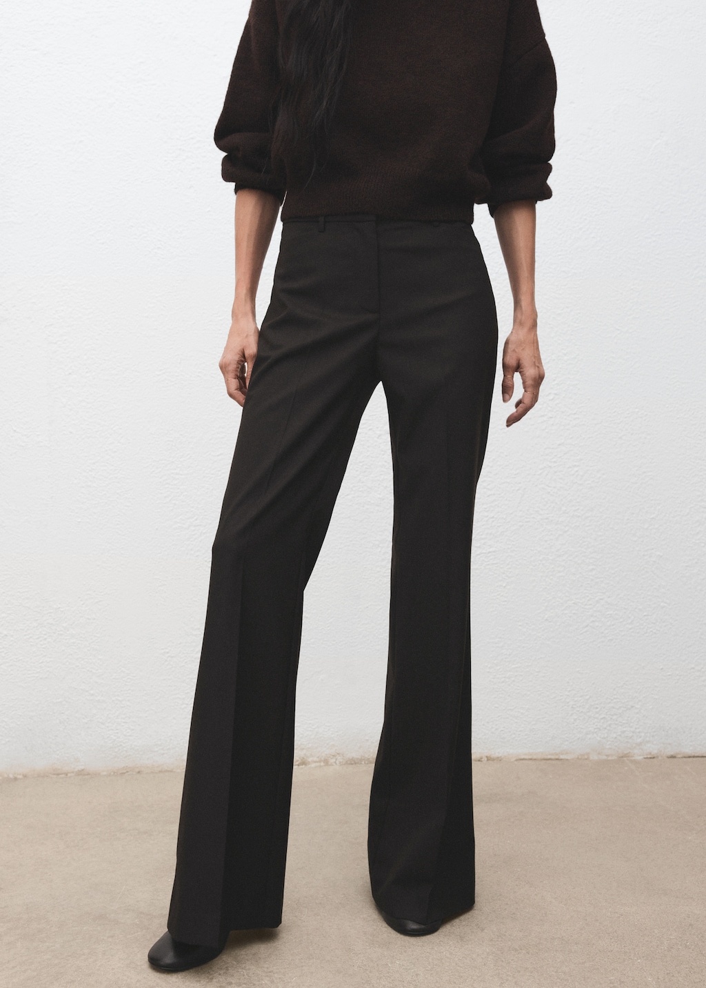 Mid-rise flare pants