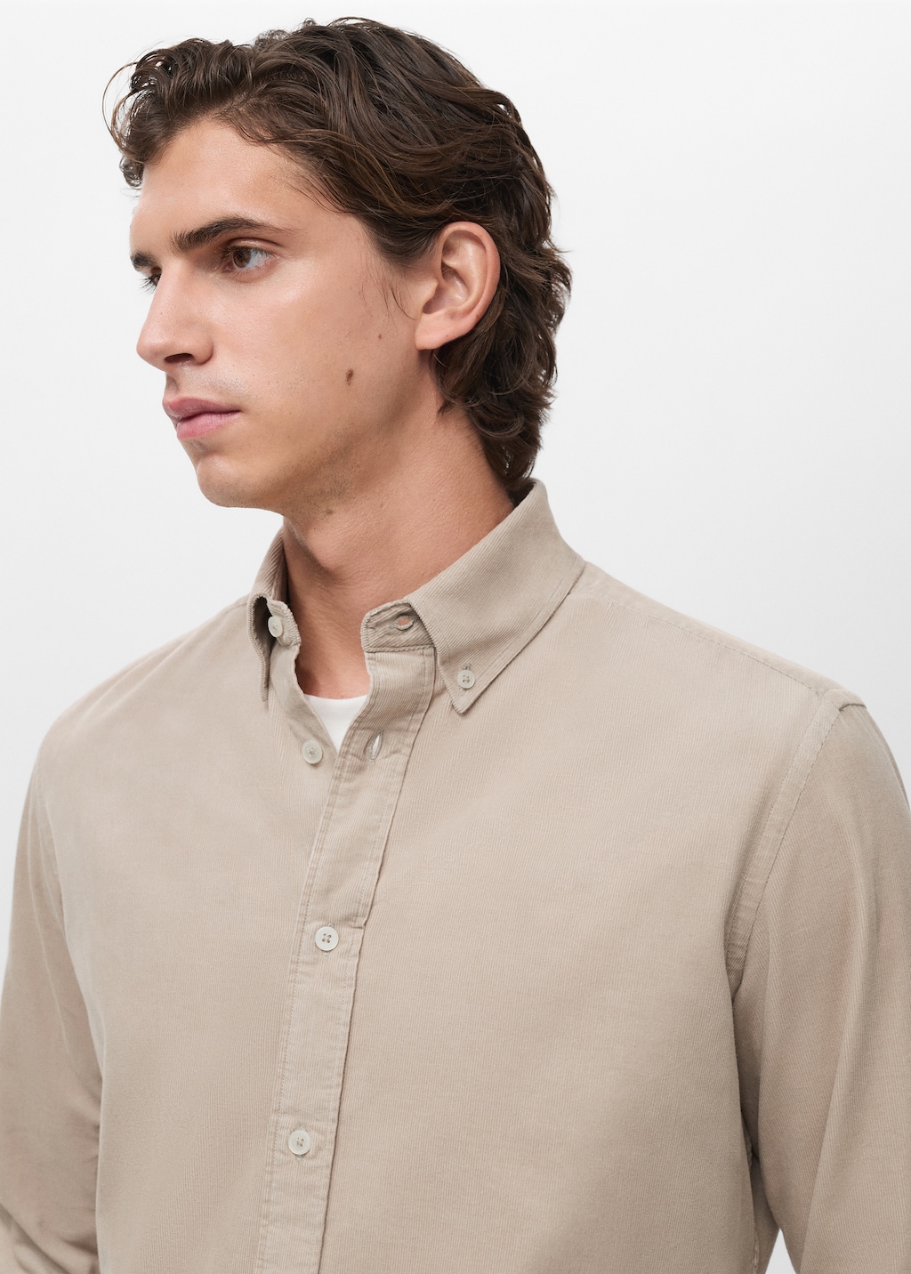 Classic-fit micro-corduroy shirt