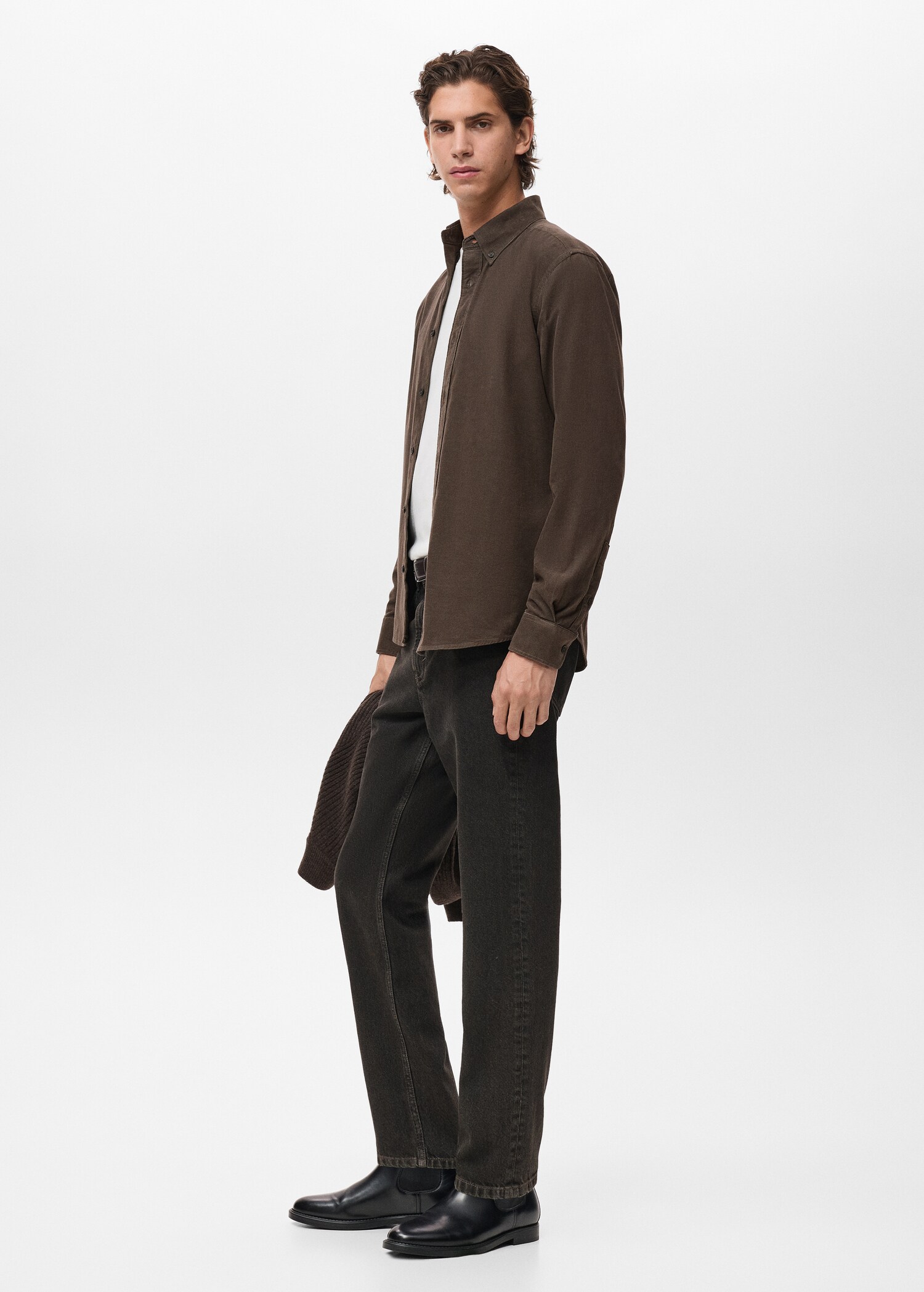 Classic-fit micro-corduroy shirt - Details of the article 2