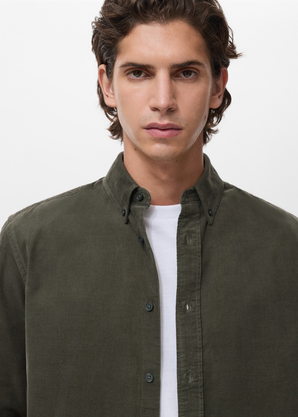 Classic-fit micro-corduroy shirt