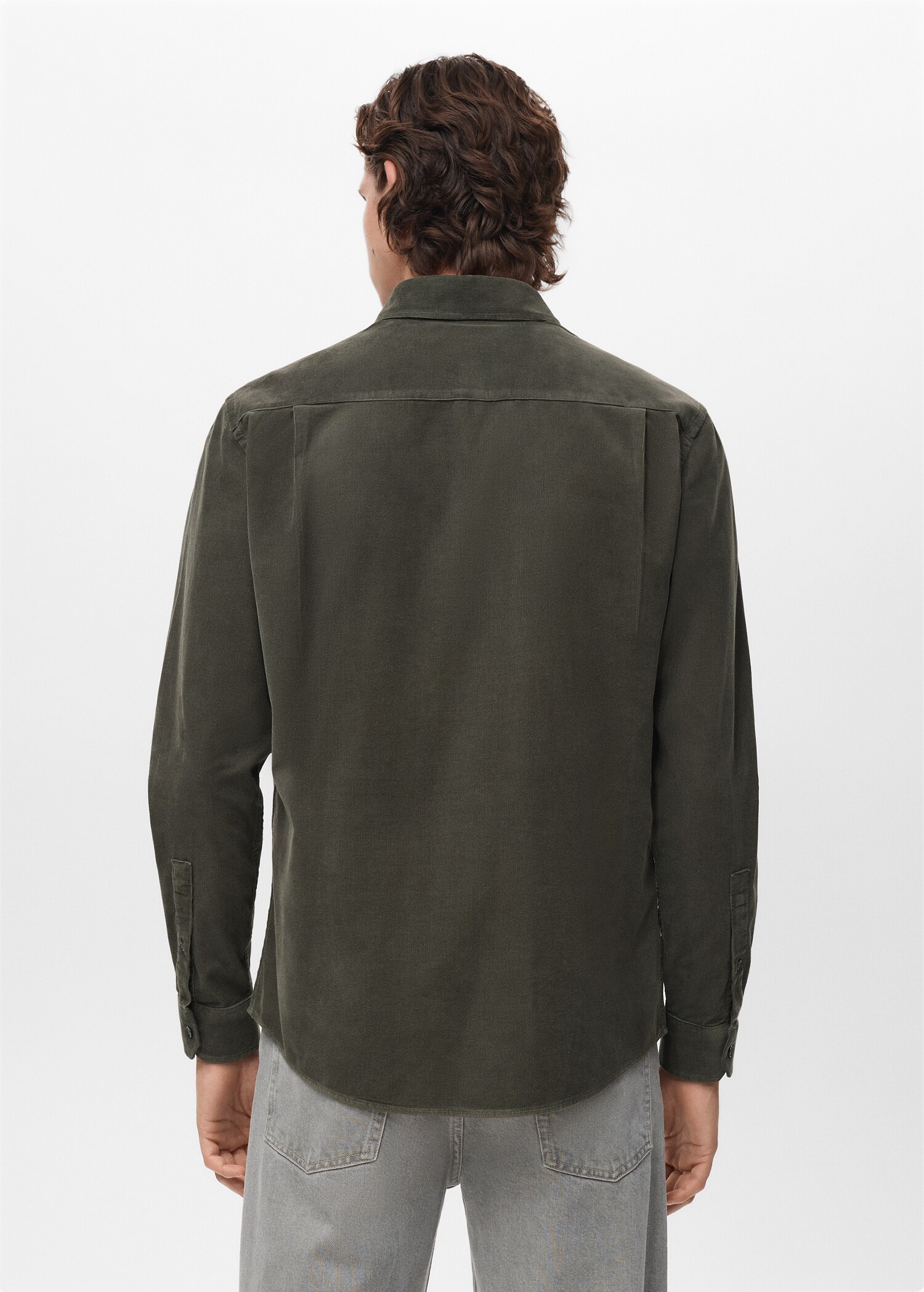 Classic-fit micro-corduroy shirt - Reverse of the article