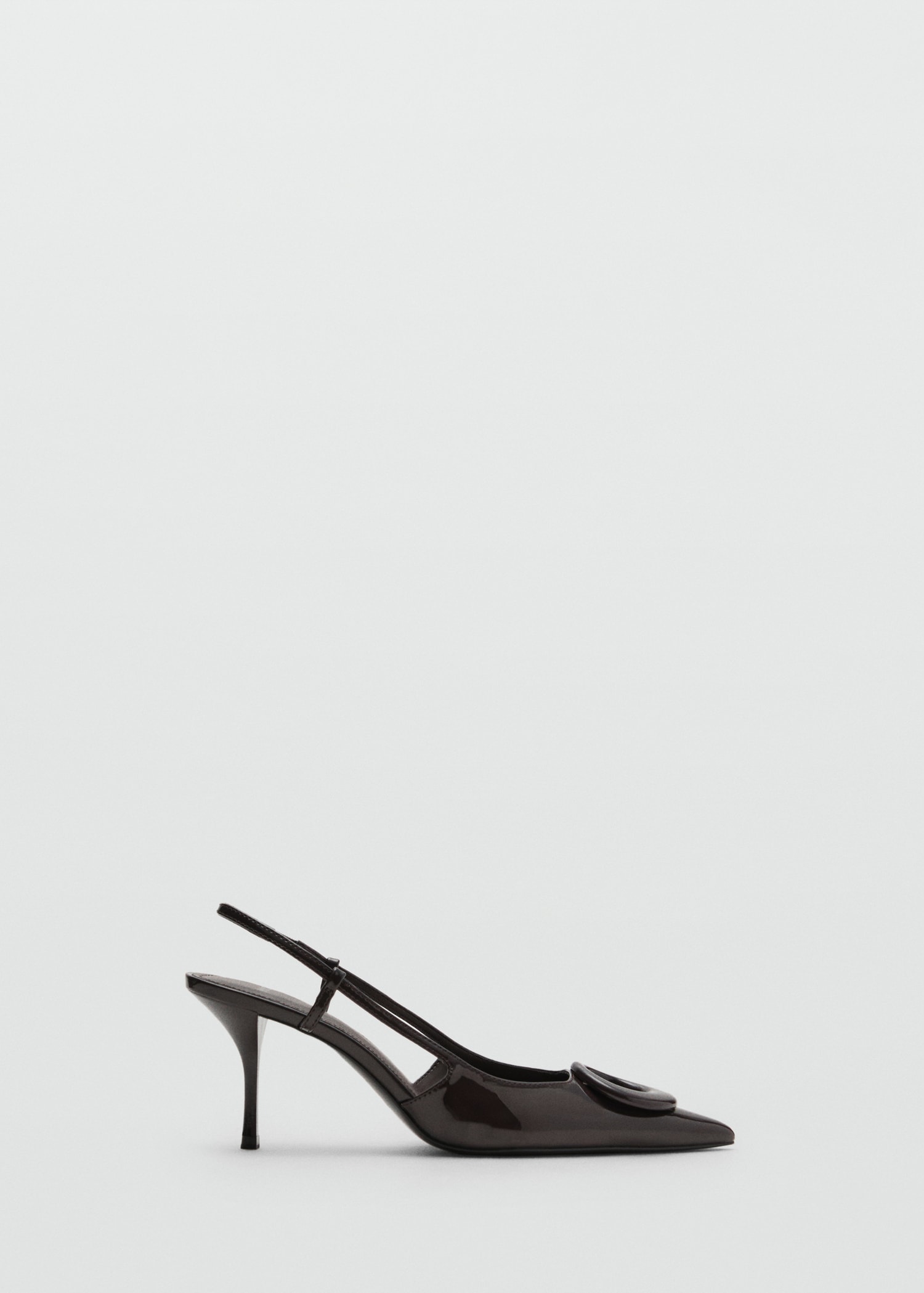 Patent leather high-heeled shoes with ring detail MANGO Canada