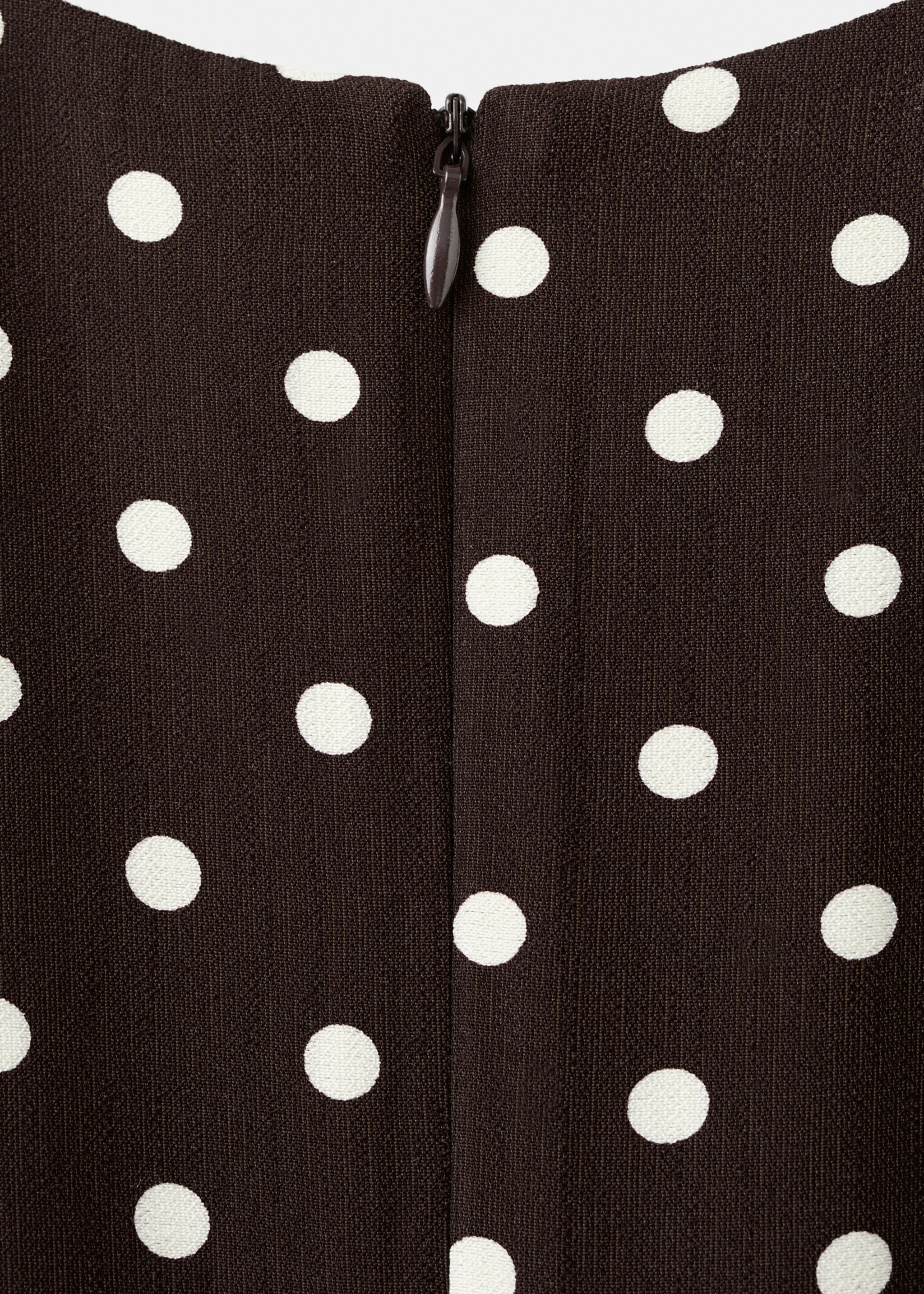 A-line polka-dot dress - Details of the article 8, Chocolate. Ref: 17067909-00.