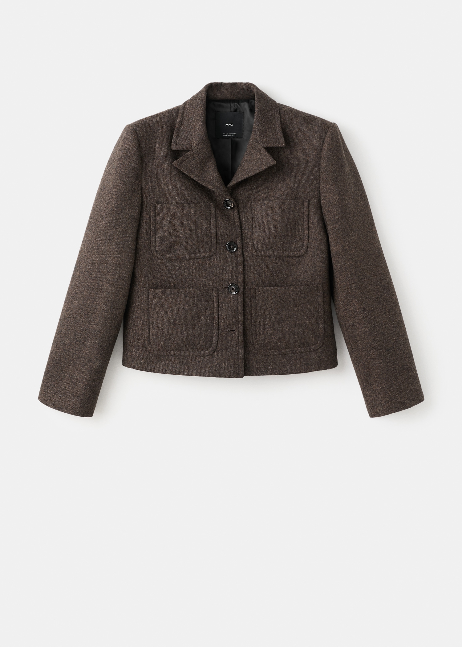 Cropped mottled wool blazer suit Women MANGO Indonesia